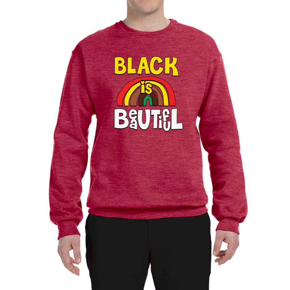Wild Bobby Black is Beautiful Black Pride Unisex Graphic Sweatshirt | Black History Month Apparel | Casual Wear & Street Style Fashion