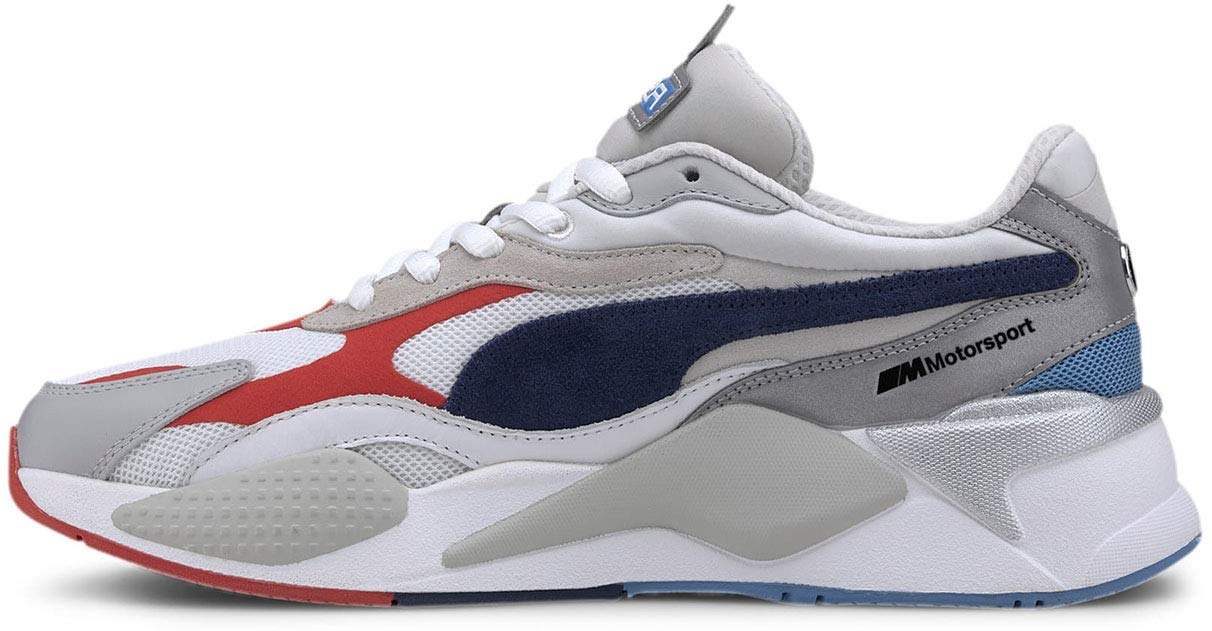 PUMA Men's BMW MMS RS-Cube White Athletic Running Shoes - Lightweight Sneakers for Racing, Training & Casual Wear