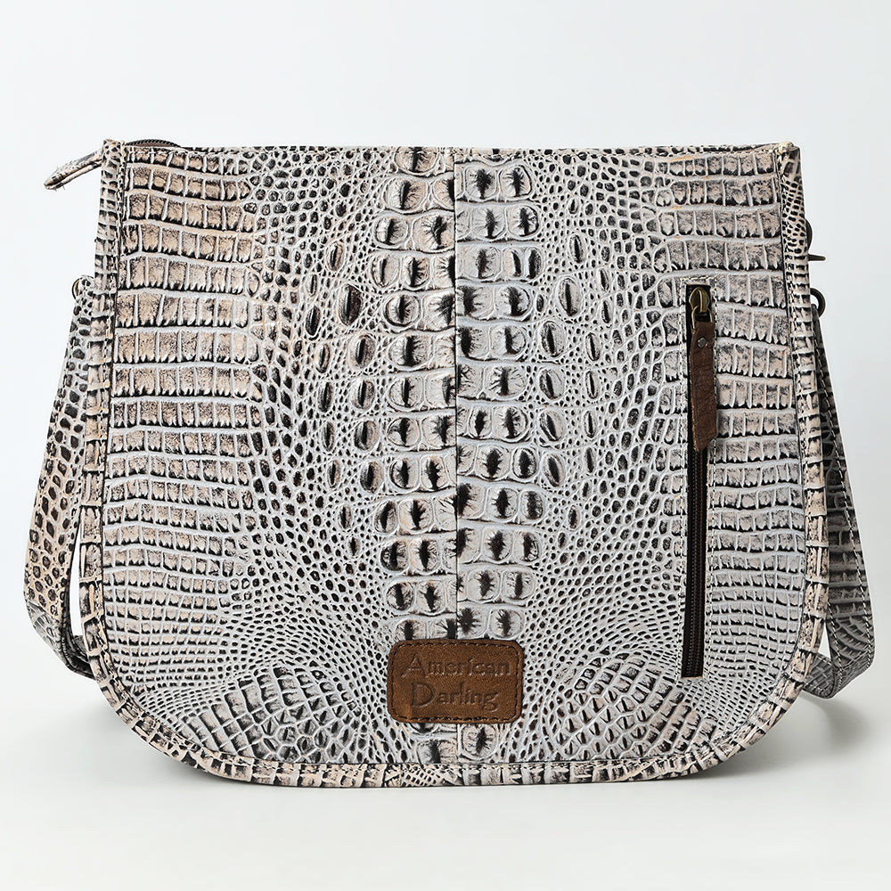 ADBG1566 Large Crossbody Hand Tooled Genuine Leather Women's Western Handbag Purse - Perfect for Everyday Use, Travel & Casual Outings