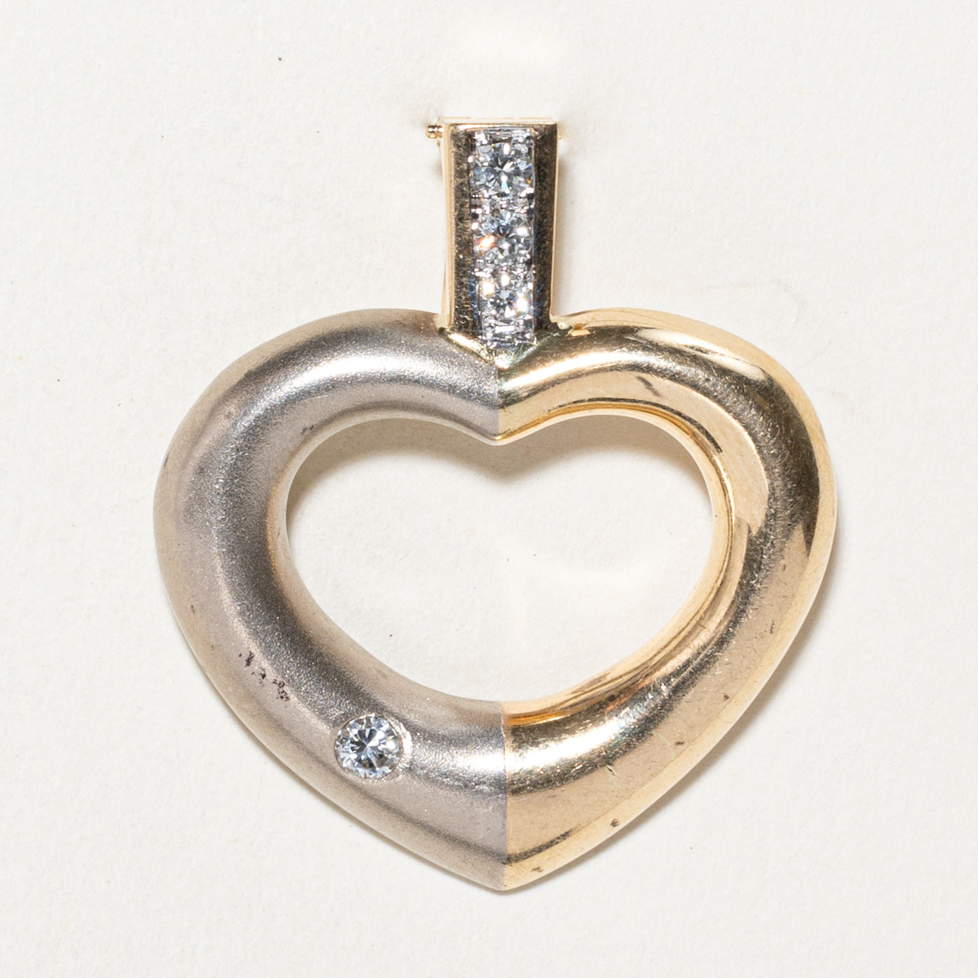 Elegant Two-Tone Gold Diamond Heart Pendant Necklace - 0.26ctw Sparkling Jewelry Gift for Women - Perfect for Valentine's Day, Anniversary & Special Occasions