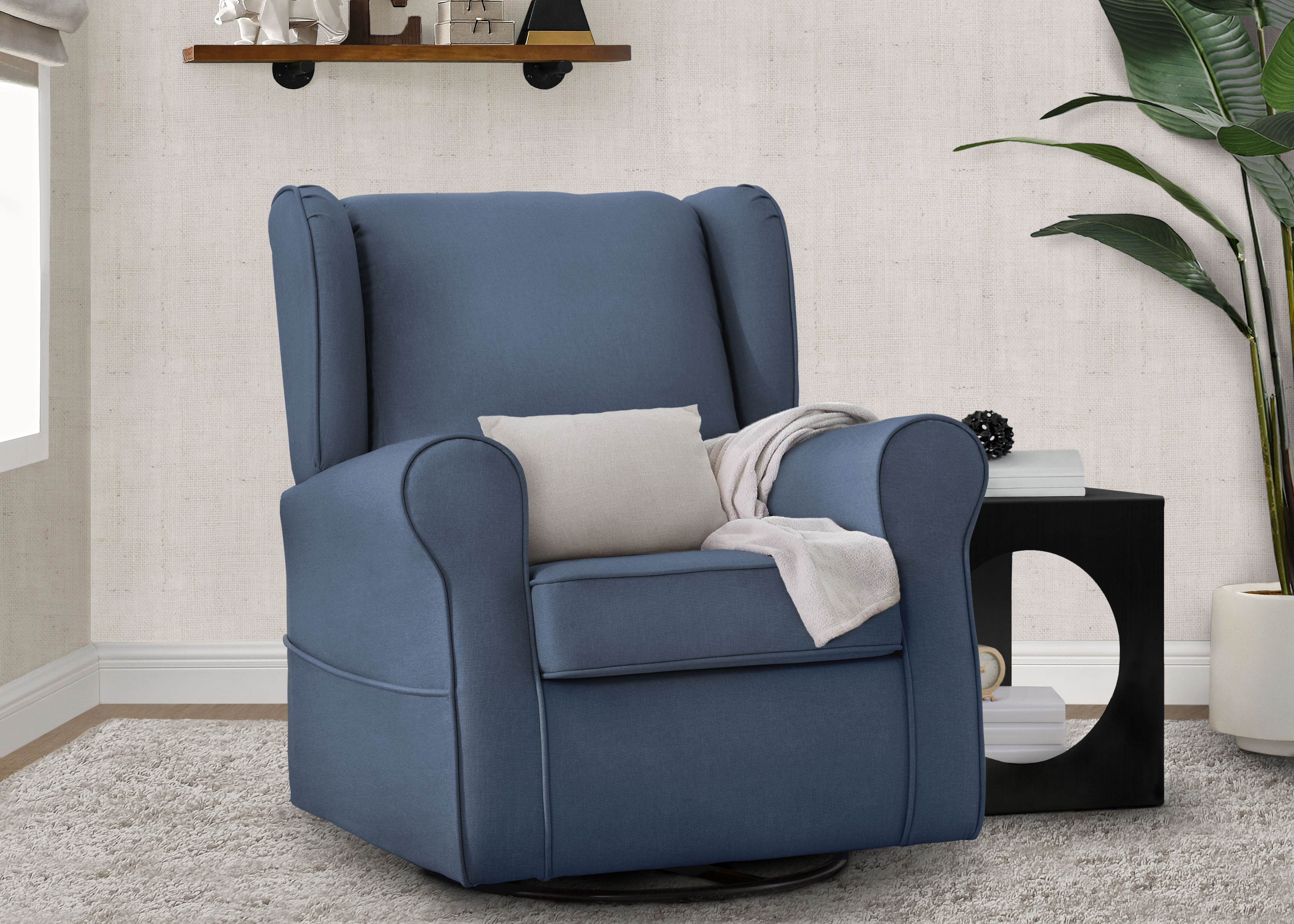 Reston Nursery Glider Swivel Rocker Chair - Comfortable Baby Rocking Chair for Nursing, Feeding & Relaxing - Perfect for Nursery, Bedroom & Living Room
