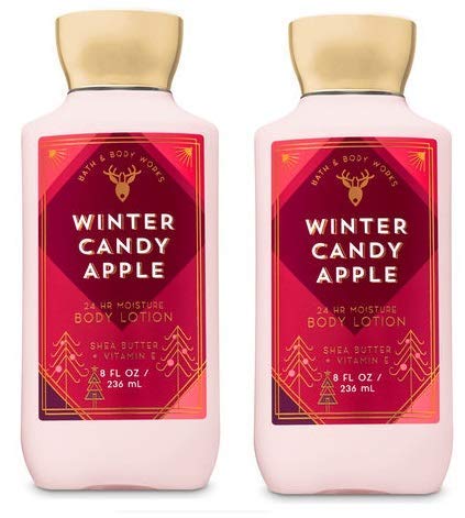 Bath and Body Works Winter Candy Apple Super Smooth Body Lotion 2-Pack (8 Oz Each) - Hydrating Moisturizer for Dry Skin, Perfect for Winter & Holiday Gifts