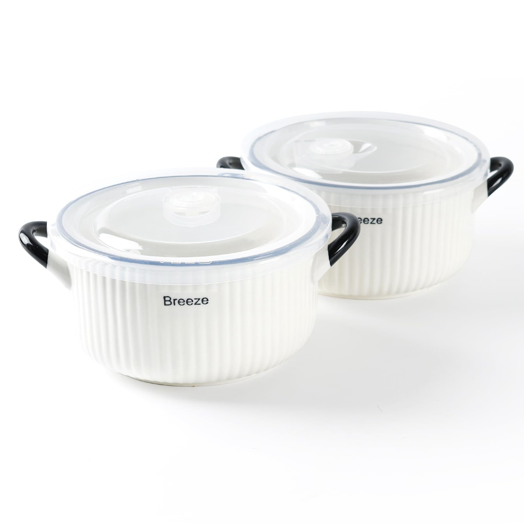 Zeberbo 28oz French Onion Soup Bowls with Handles - Oven Safe Ceramic Crocks for Chili, Beef Stew & Soup - Perfect for Baking, Serving & Entertaining - Set of 2