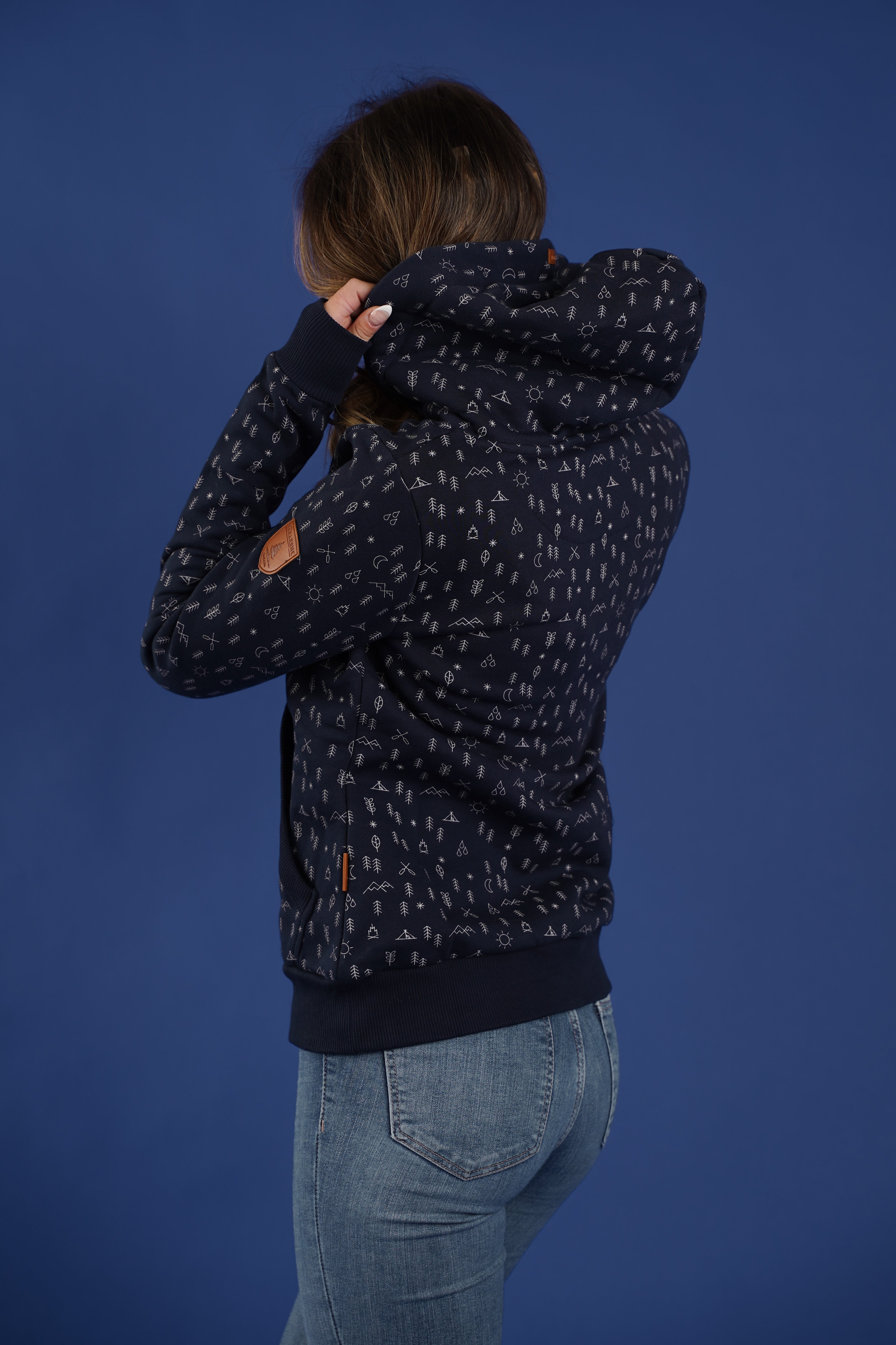 Georgia Printed Navy Hoodie - Stylish Pullover Sweatshirt for Men & Women | Perfect for Casual Wear, Street Fashion & Outdoor Activities