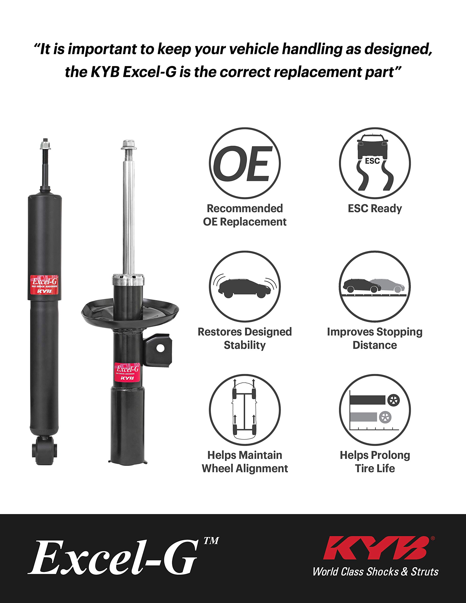 KYB 341302 Excel-G Gas Shock Absorber - Smooth Ride for Trucks & SUVs