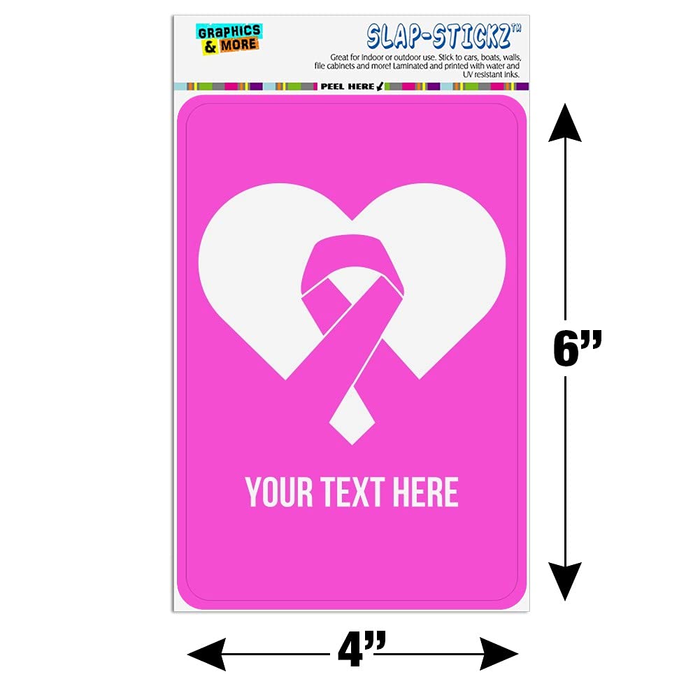 Personalized Custom 1 Line Breast Cancer Pink Ribbon Heart Sign - Home, Office & Business Decor - Perfect for Awareness Events, Fundraisers & Support Gifts