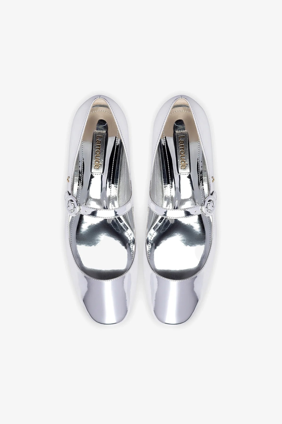Blair Ballet Flat Shoes for Women - Silver Specchio Mirror Finish - Comfortable & Stylish for Work, Parties & Everyday Wear