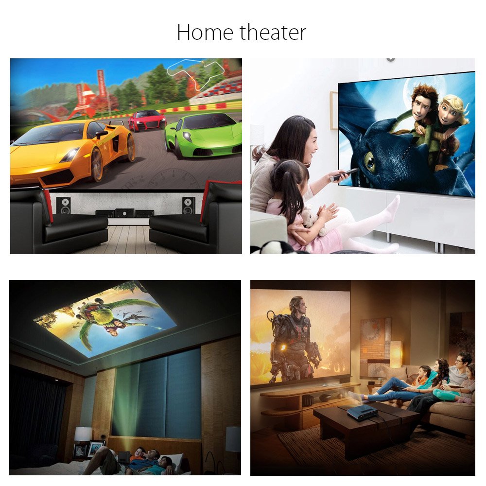 DB Power LED-66 Full HD 1080P Home Theater Projector - 4K Support, 5000 Lumens, Built-in Speakers for Movies, Gaming, Business Meetings & Classroom Teaching | Portable Outdoor Movie Projector (Black) - Perfect for Home Cinema, Backyard Parties, Office Presentations & School Lessons