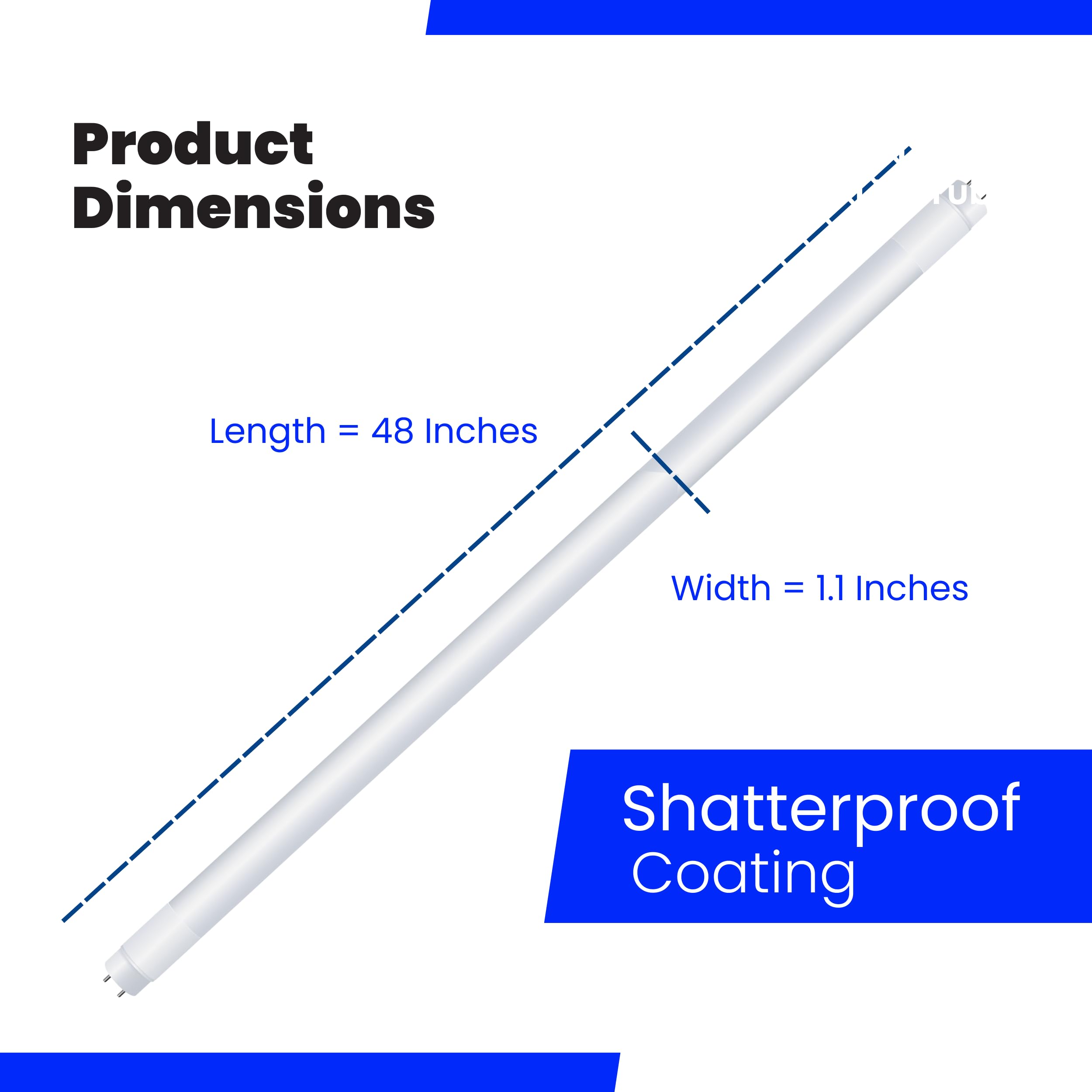 Feit Electric T8 LED Bulbs 4ft - 32W Equivalent, Type A Tube Light (Plug & Play), T8/T12 LED Fluorescent Replacement - 4 Pack, 5000K Daylight, Frosted - Perfect for Office, Garage & Warehouse Lighting