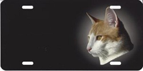 Premium Gold & White Offset Cat License Plate - Custom Car Accessories for Pet Lovers - Perfect for Vehicles, Motorcycles & Personalization Gifts