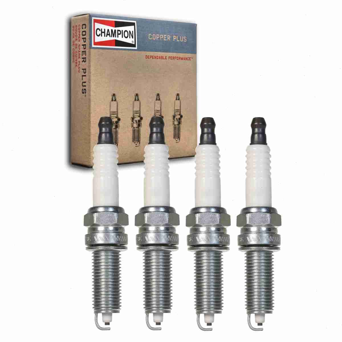 4-Piece Champion Copper Plus Spark Plugs - Compatible with Kia Forte 1.8L 2.0L L4 (2014-2018 Models) - High Performance Ignition for Better Fuel Efficiency & Engine Power - Perfect for Daily Commuting & Highway Driving