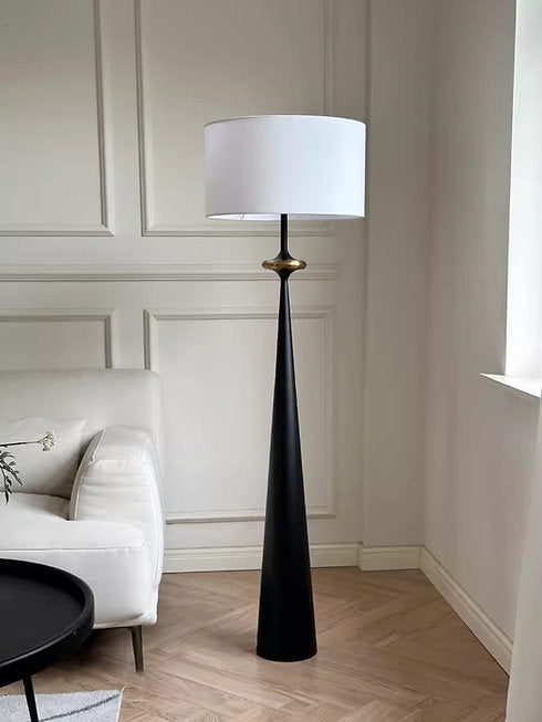 Modern LED Floor Lamp with Adjustable Brightness - Classic Metal & Fabric Design for Living Room, Bedroom, or Office Lighting