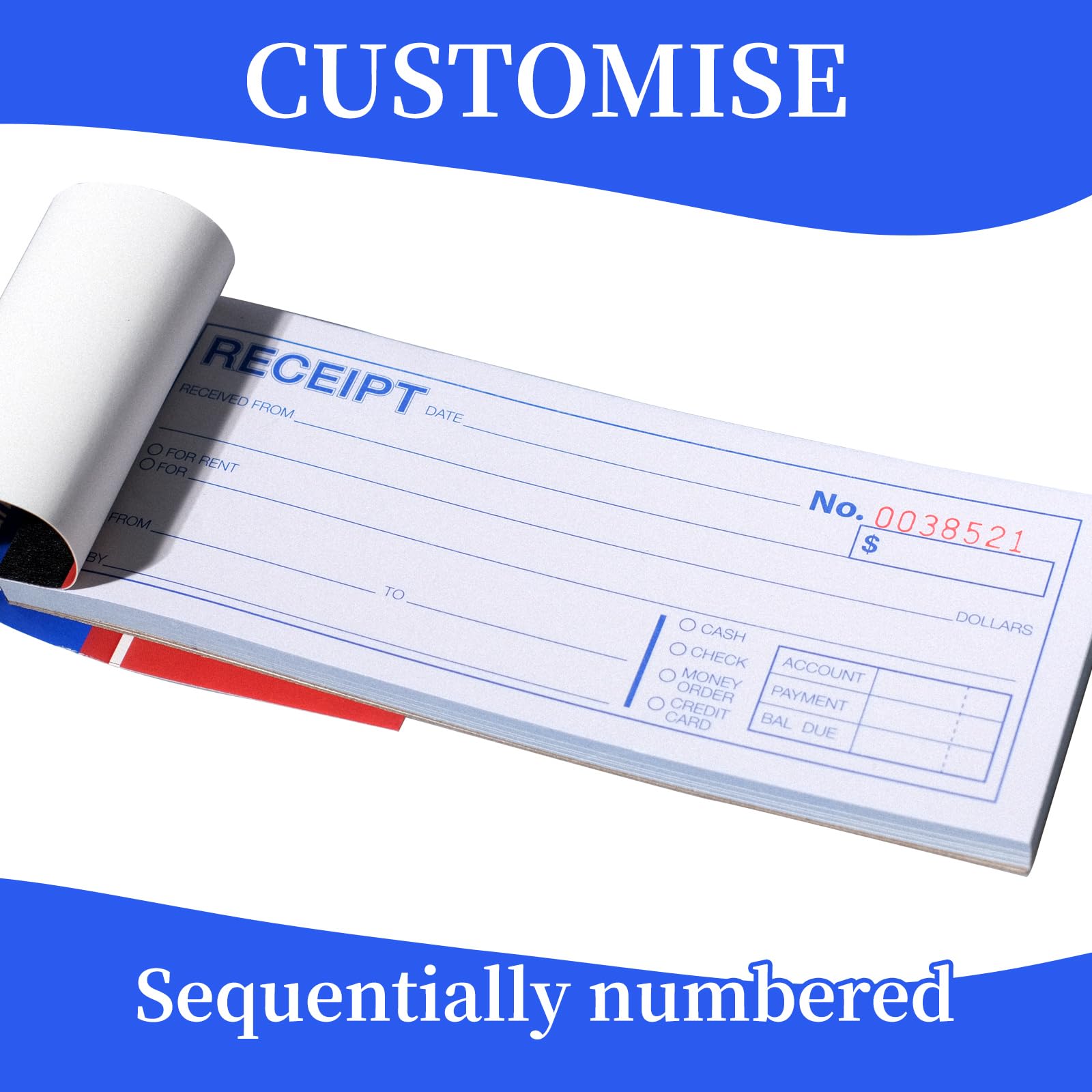 12-Pack Carbonless Money & Rent Receipt Books - 2.75