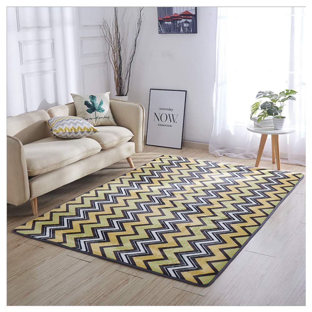 Soft Flannel Printed Area Rug - 5.25'×7.55' Non-Slip Bedroom Rug, Living Room Carpet for Coffee Table - Cozy Home Decor for Winter, Perfect for Bedside, Nursery & Dorm Room
