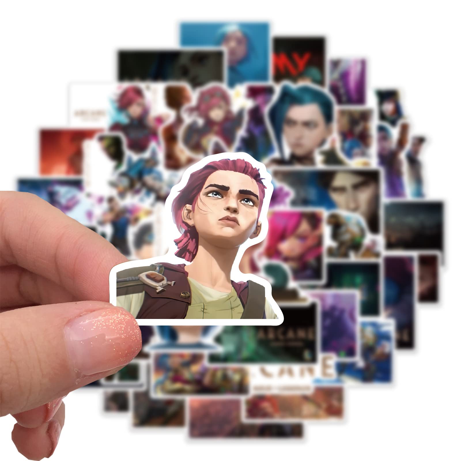 50Pcs Cartoon Arcane: League of Legends LOL Vinyl Waterproof Stickers - Decorate Water Bottles, Laptops, Cars & More | Perfect for Fans, DIY Crafts & Personalization