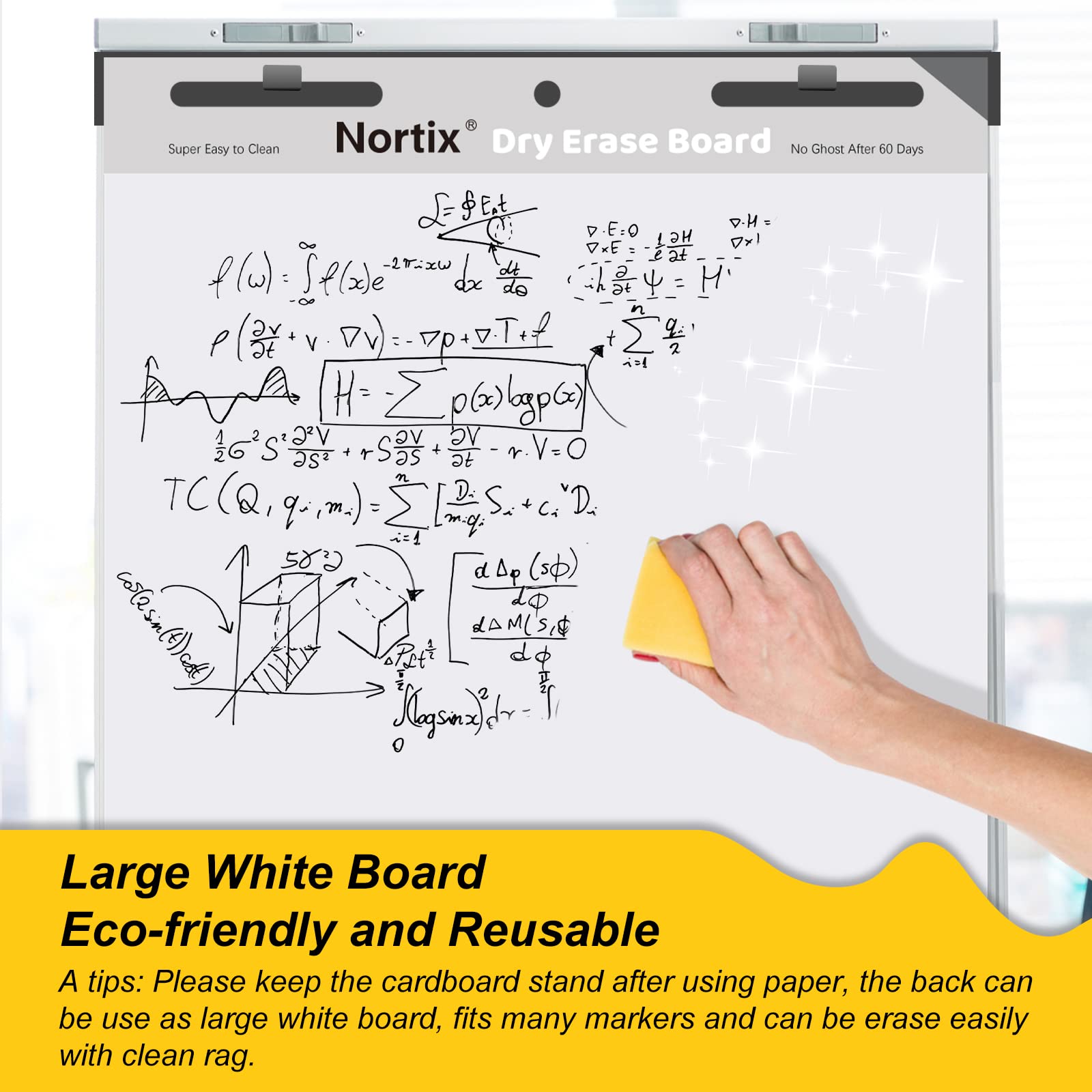 Nortix Self-Stick Easel Pad - 20''x23'' Sticky Anchor Chart Paper for Teachers, 30 Sheets/Pad, 8 Pads - Strong Adhesive & Bleed-Resistant Whiteboard Paper - Perfect for Classroom Presentations, Office Meetings & Brainstorming Sessions