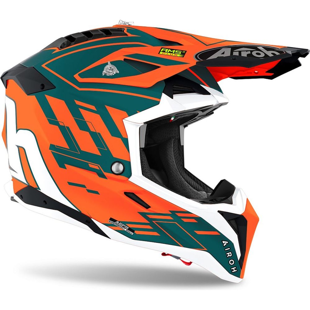 Airoh Aviator 3 Rampage 22.06 Motorcycle Helmet - Matte Orange - DOT & ECE Certified - Lightweight & Ventilated for Off-Road & Adventure Riding