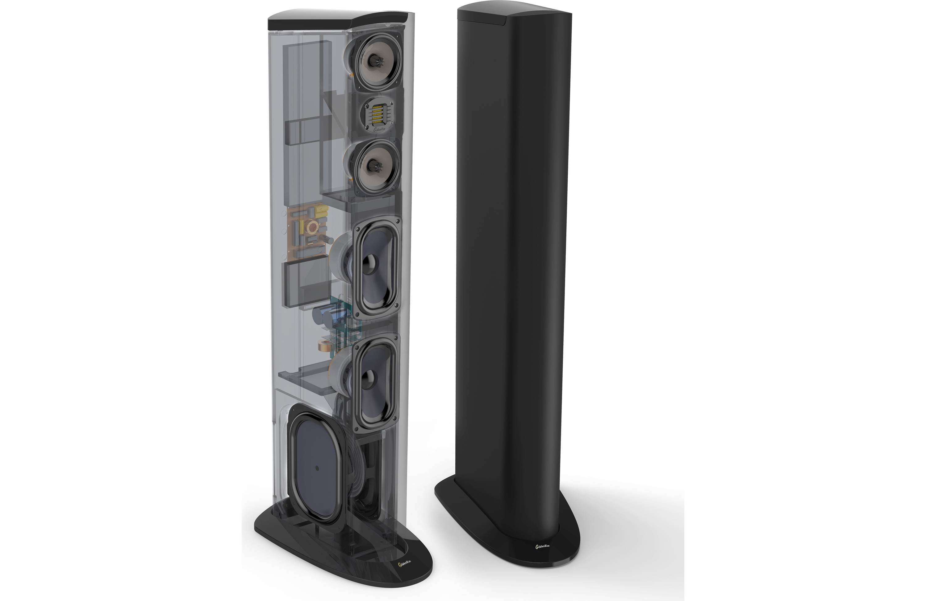 GoldenEar Triton Two+ Floorstanding Tower Speakers with Built-In 1200W Powered Subwoofer - High-End Audio System for Home Theater & Music Listening (Pair)