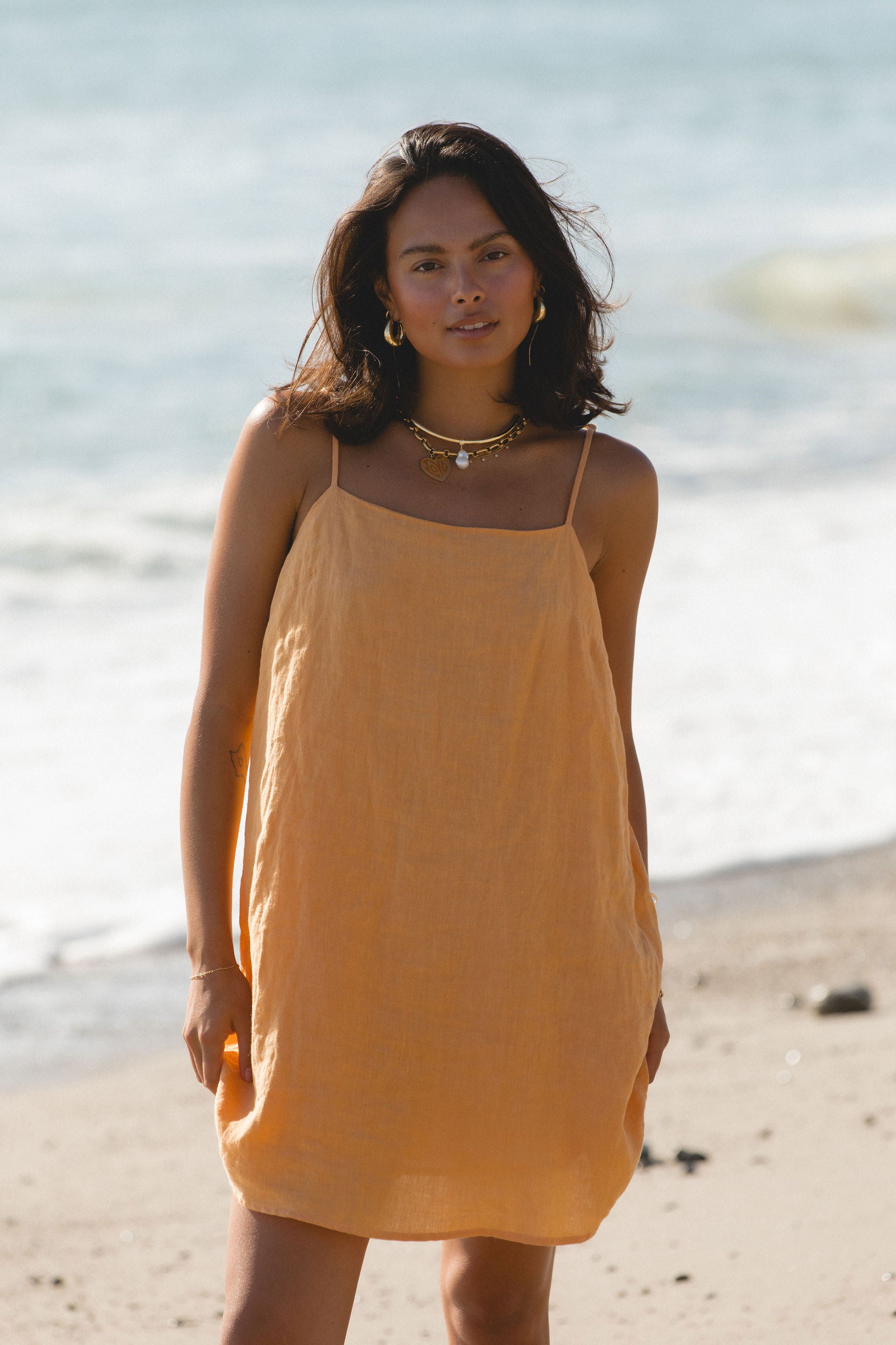 Sicily Linen Mini Dress for Women - Breathable Summer Sundress with Pockets | Perfect for Beach Vacation, Date Night & Casual Outings