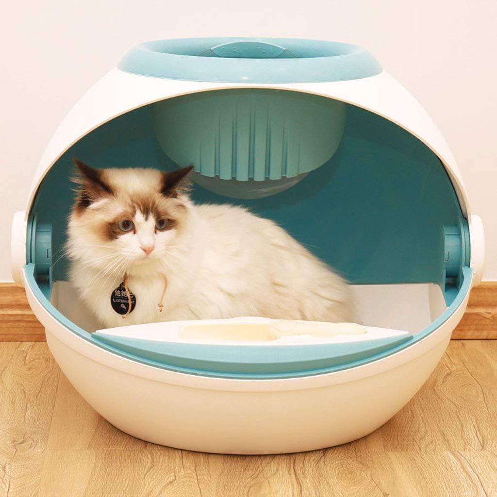 Automatic Self-Cleaning Cat Litter Box - Enclosed Odor Control Covered Litter Box with Privacy Hood - Perfect for Small Spaces & Multi-Cat Homes