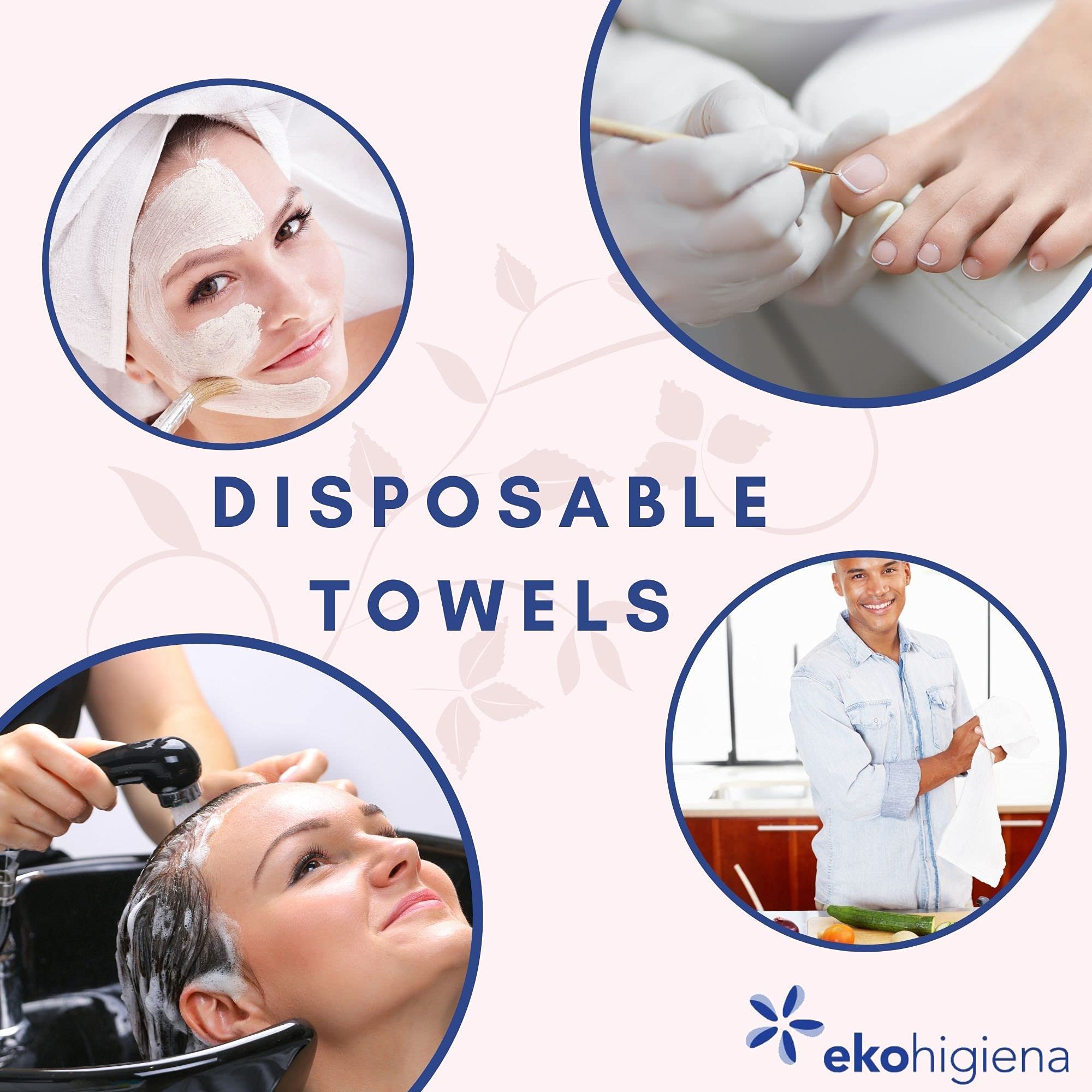 EKO Higiena Disposable Cellulose Hairdressing Towels 320 Roll - Salon Grade Disposable Face Cloths & Barber Towels for Professional Use - Perfect for Hair Salons, Spas, and Personal Grooming