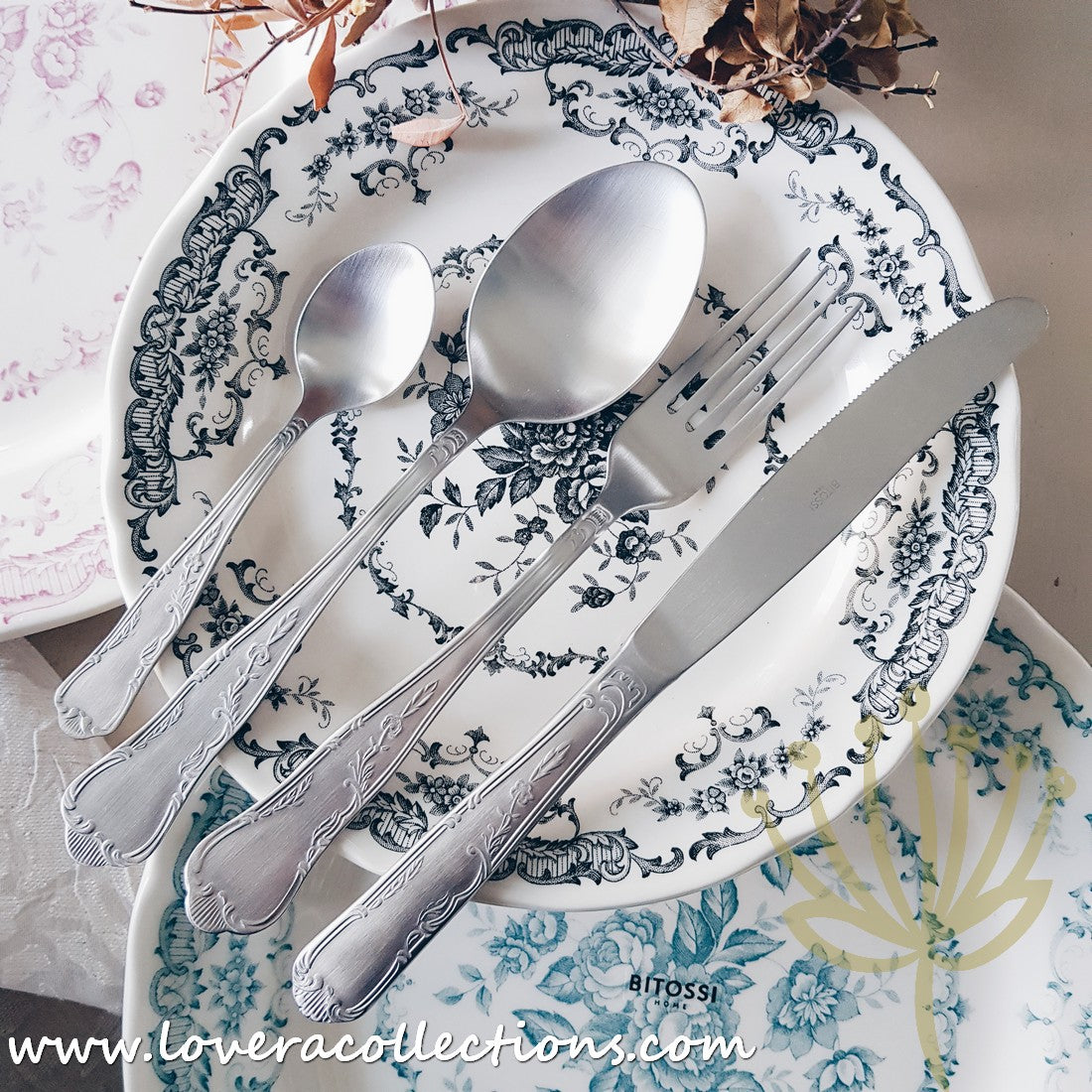 Bitossi Home Retro Stainless Steel Cutlery Set - 20-Piece Dining Utensil Collection for Kitchen & Restaurant Use
