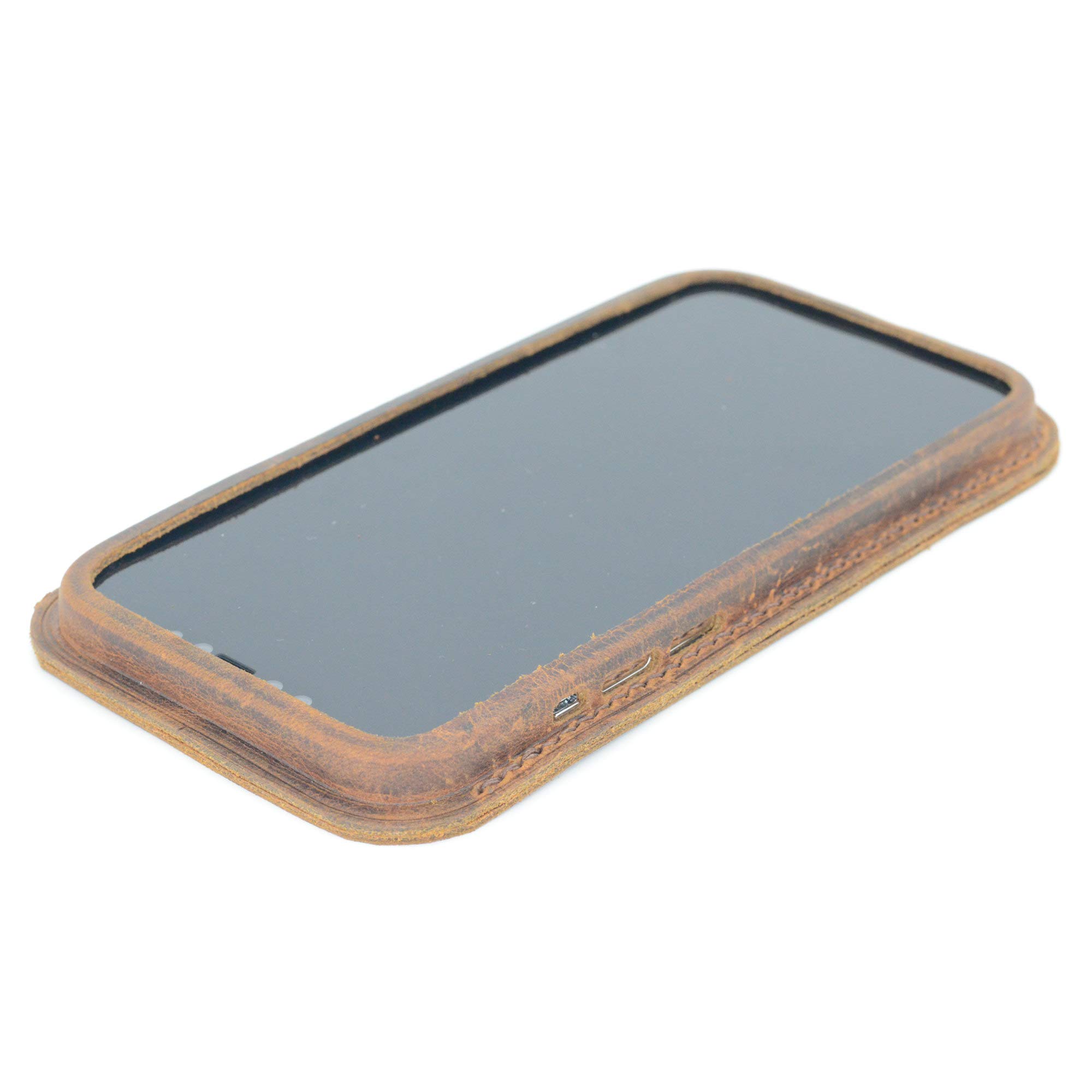 JJNUSA Genuine Leather Case for iPhone 12 Pro Max (6.7 inch) - Premium 5G Protective Cover with Soft Inner Lining - Perfect for Business, Travel & Everyday Use (Brown, 2020 Model)