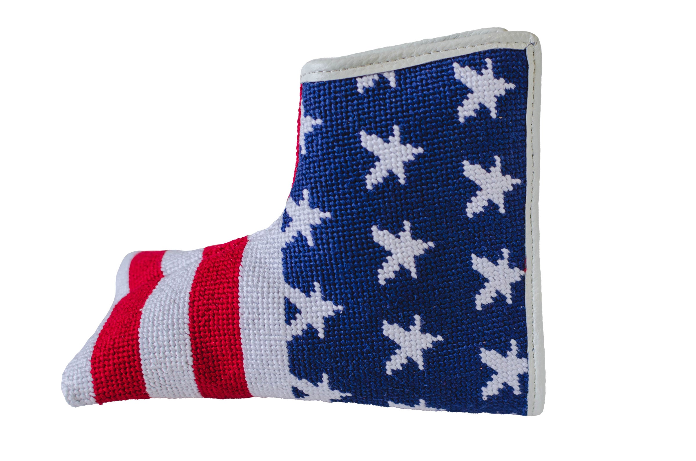 Premium American Flag Needlepoint Blade Putter Headcover for Golf Enthusiasts - Perfect for Protecting Your Putter on the Course