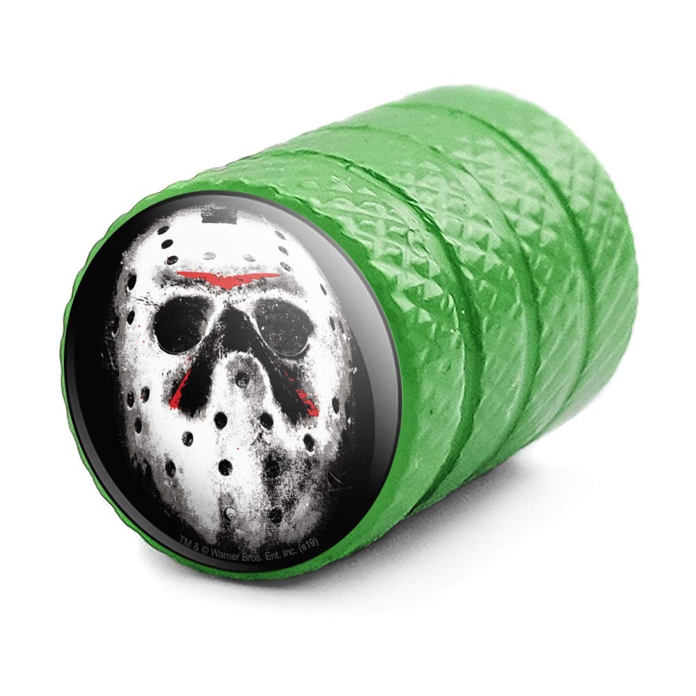 Friday The 13th Jason Mask Aluminum Valve Stem Caps for Car Wheels - Horror Movie Themed Tire Accessories for Halloween & Cosplay