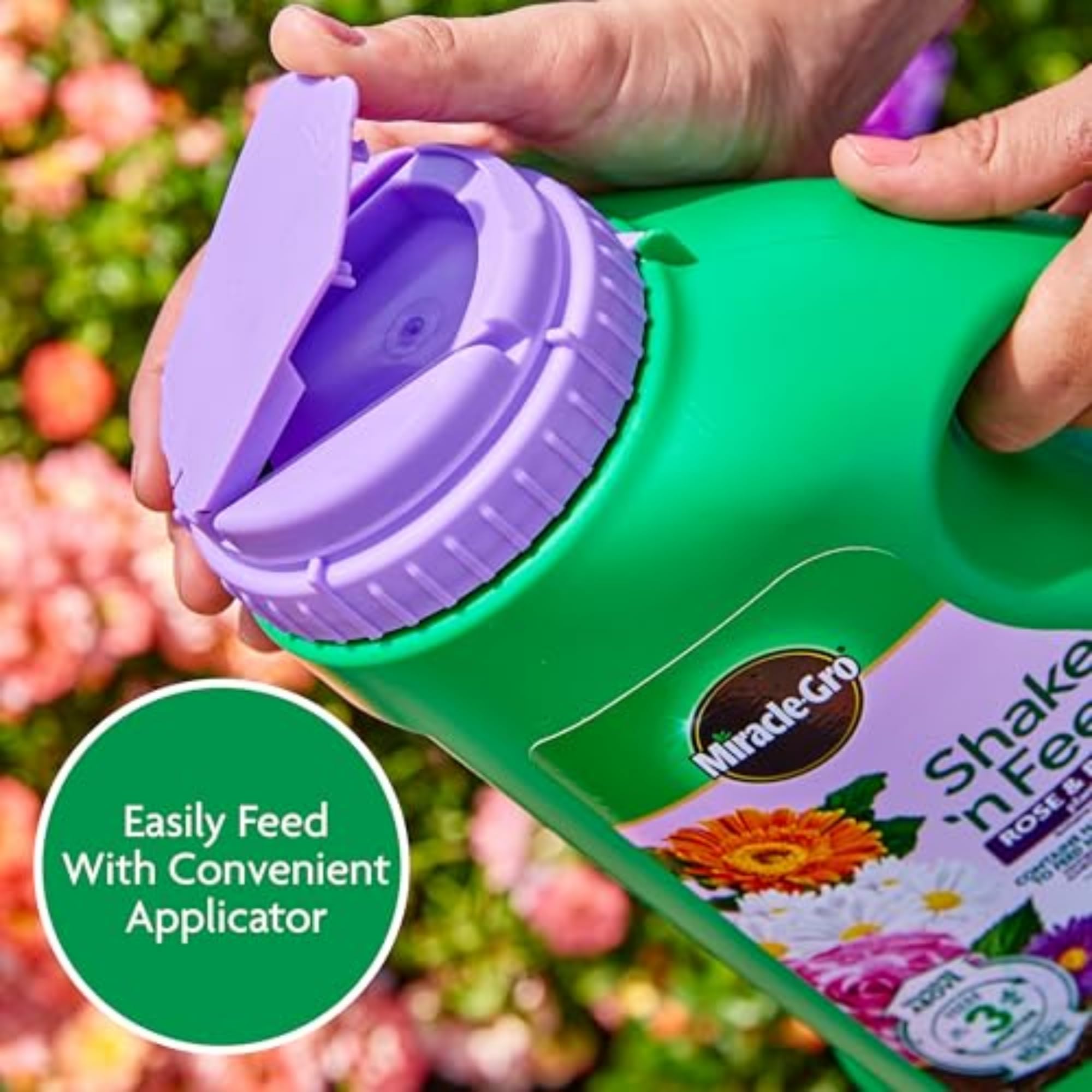 Miracle-Gro Shake 'N Feed Rose & Bloom Plant Food - All Purpose Flower Fertilizer for Roses, Flowers & Shrubs - Perfect for Garden Beds, Potted Plants & Outdoor Landscaping