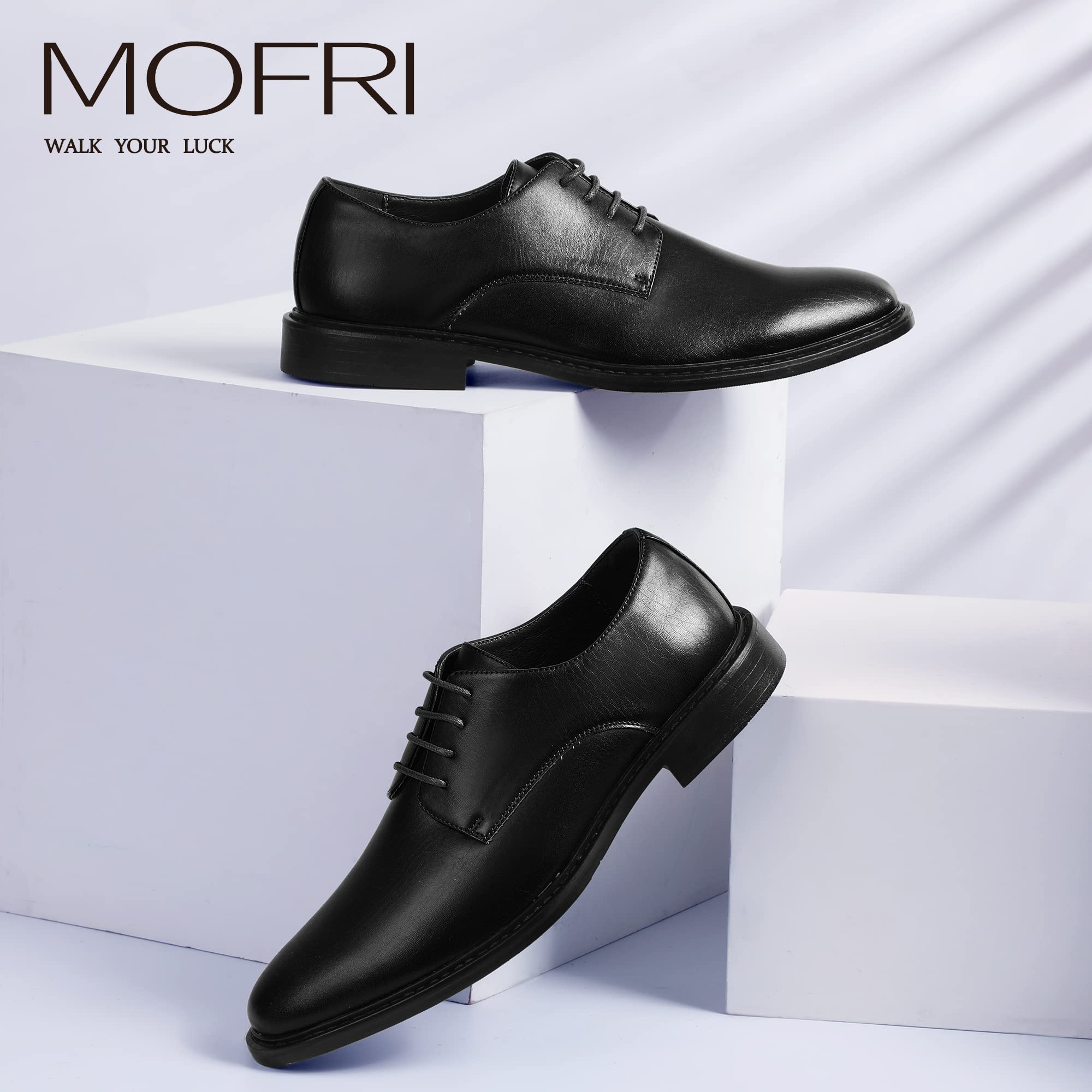 Mofri Men's Formal Dress Shoes - Classic Tuxedo Oxfords for Weddings, Business & Special Occasions | Comfortable & Stylish Leather Dress Shoes for Men