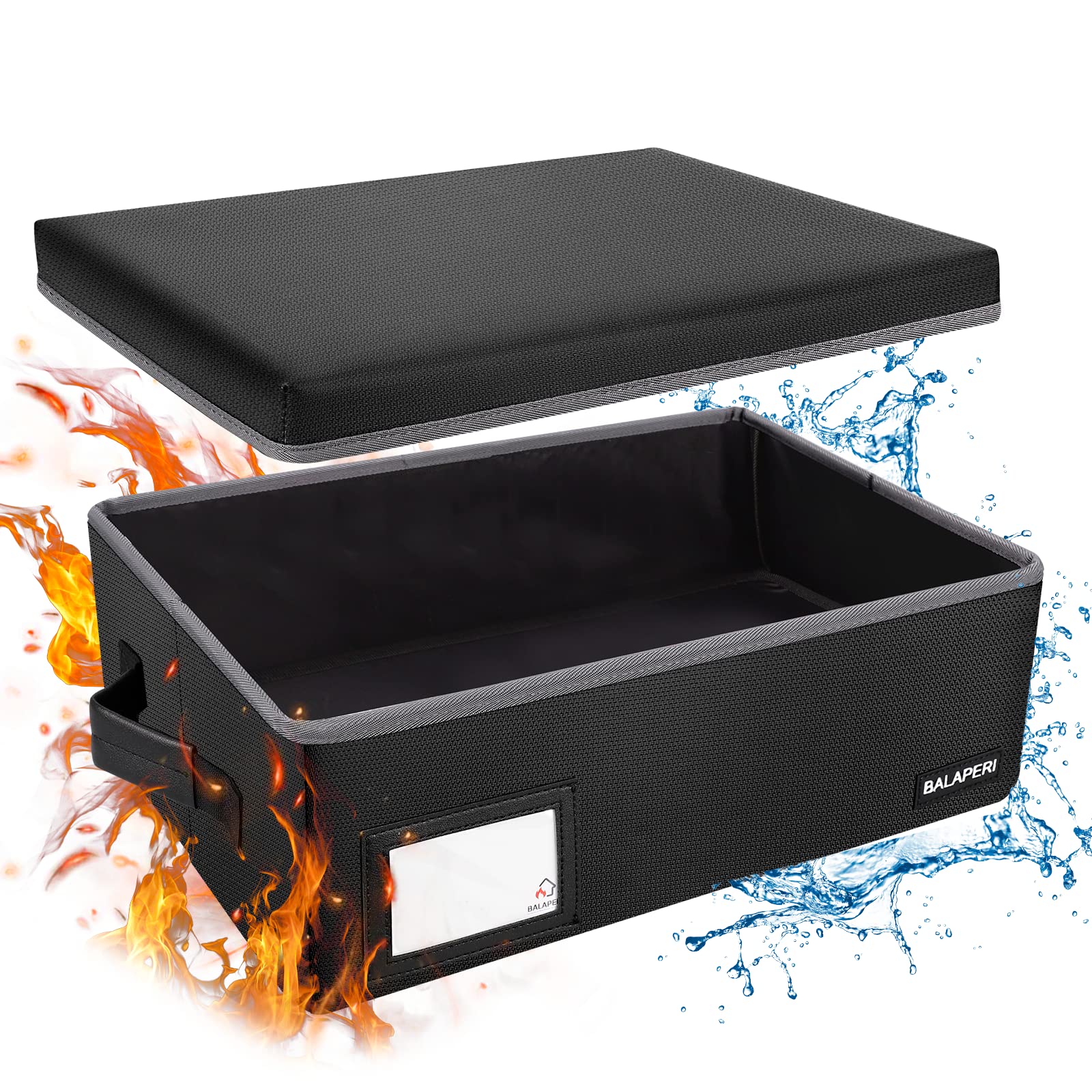 Fireproof Photo Storage Box with Lid - Holds 20 4x6 Photos, Collapsible Scrapbook Organizer, Portable Craft Keeper with Handle - Ideal for Home, Office & Travel Photo Organization