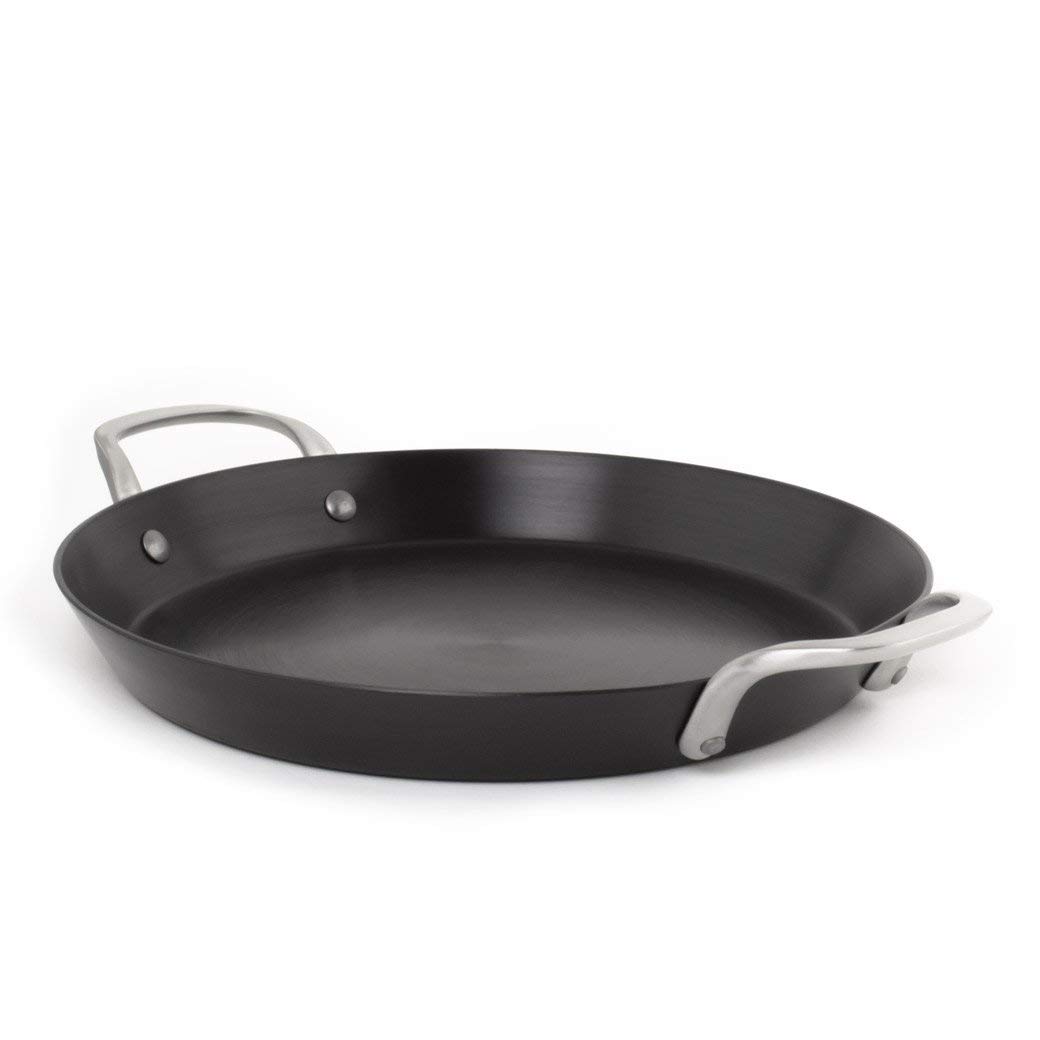 Premium ICON Pre-Seasoned Lightweight Carbon Steel Griddle - 12 Inch Nonstick & Oven Safe | Perfect for Stovetop, Grill & Induction Cooktops | Heat-Resistant Handle & Dishwasher Safe | Ideal for Pancakes, Burgers & Outdoor Camping Cooking