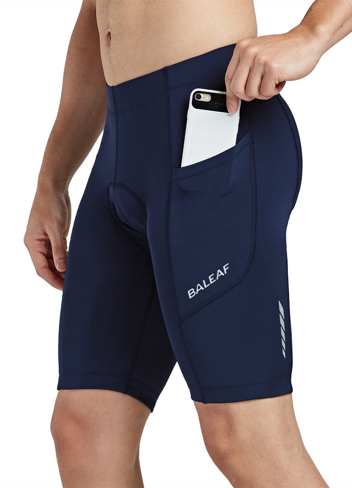 BALEAF Men's Padded Cycling Shorts with UPF 50+ Protection - Breathable Bike Shorts for Road & Mountain Biking - Comfortable Bicycle Tights with Pockets - Perfect for Commuting, Training & Outdoor Adventures