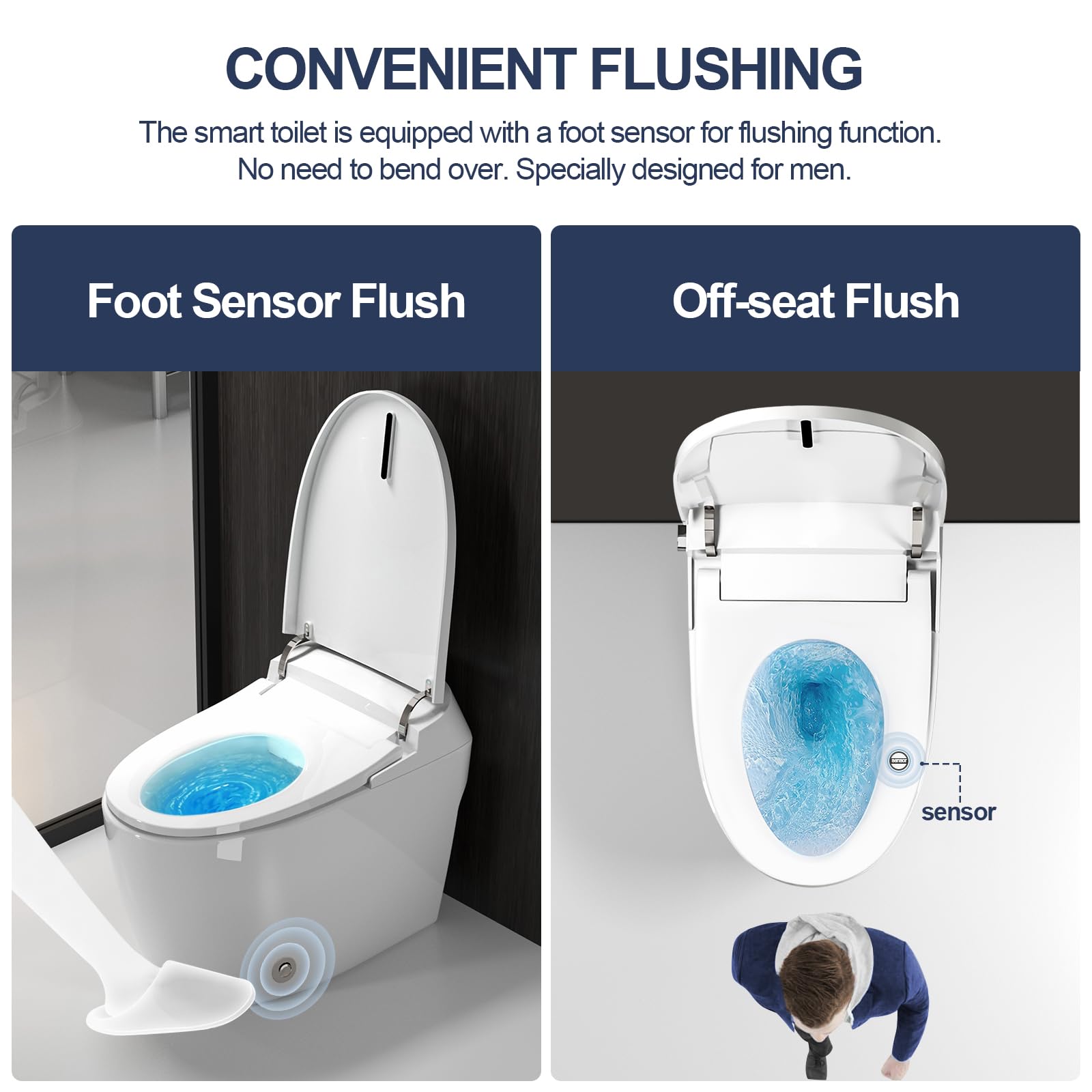 ZMJH 901 Smart Bidet Toilet with Built-in Warm Water & Dryer - One Piece Elongated Toilet with Heated Seat, Auto Flush & Soft Close - Remote Control for Modern Bathroom Luxury & Comfort