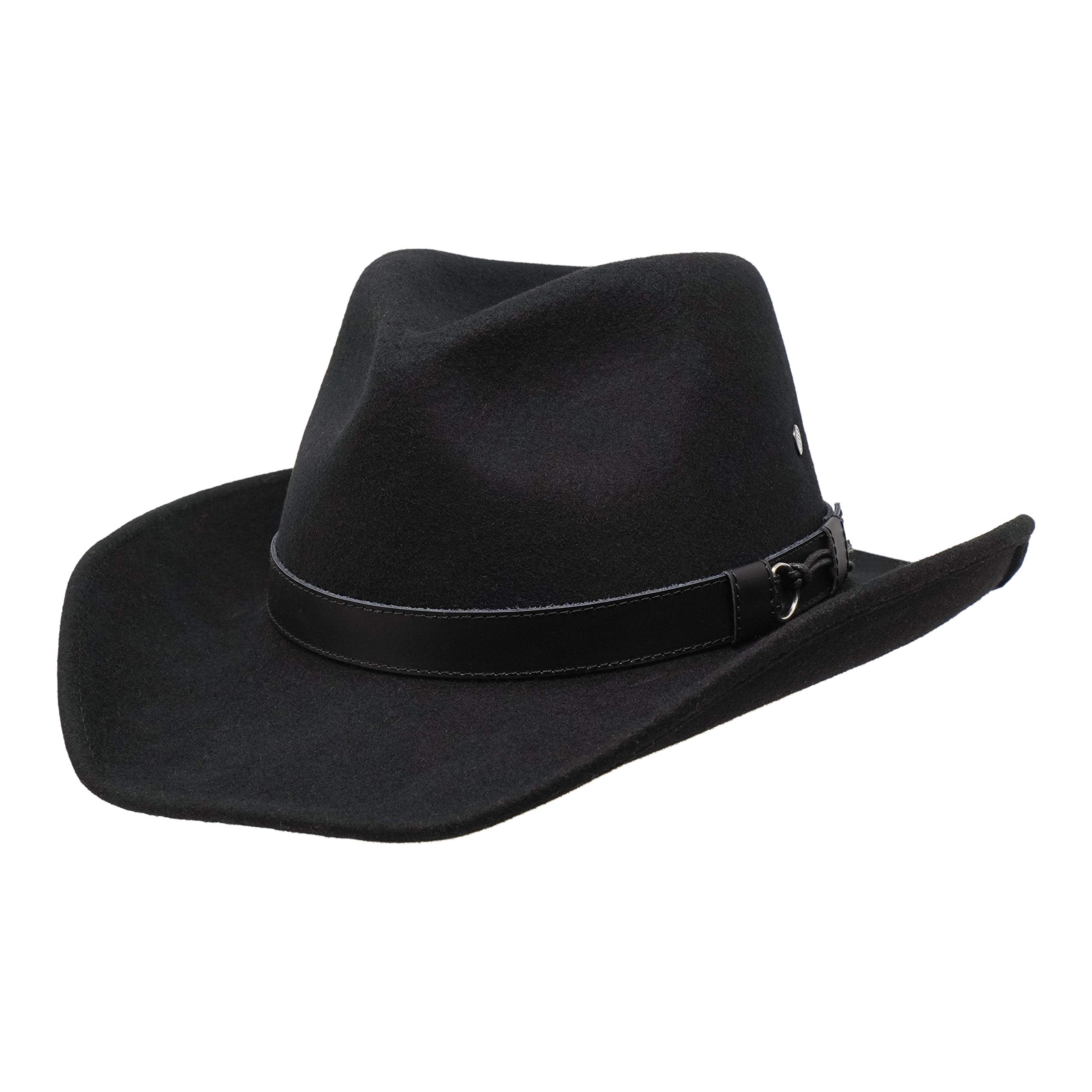Borges & Scott Forester Western Style Wool Felt Hat - Water Resistant Cowboy Hat with Mouldable Wire Brim - Perfect for Outdoor Adventures, Rodeo Events & Western Fashion