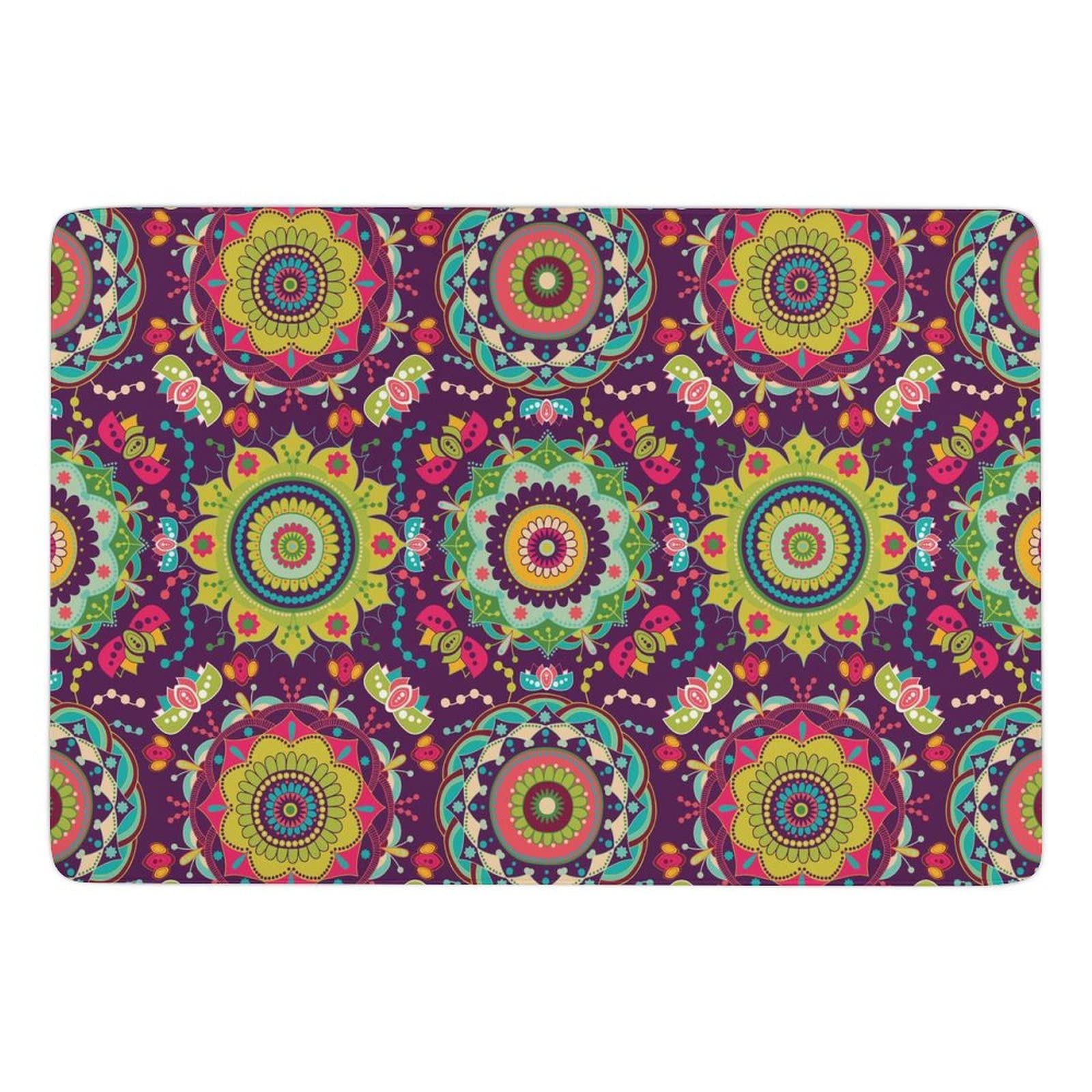 Boho Paisley Floral Aztec Area Rug - Non-Slip Foldable Carpet for Kids, Teens & Girls (5ft x 6.5ft) | Perfect for Bedroom, Living Room, Nursery, Playroom, Dorm & Dining Room Decor | Soft Floor Mat for Home, Yoga & Play Areas