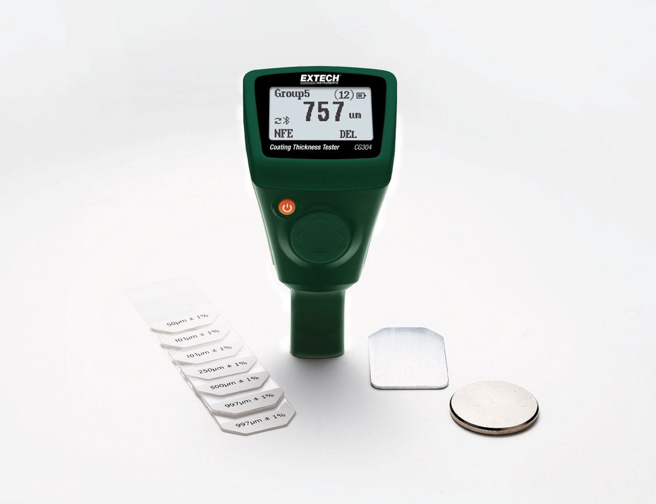 Extech CG304 Digital Coating Thickness Gauge with Bluetooth - Non-Destructive Paint & Powder Coating Measurement Tool for Automotive, Marine & Industrial Applications