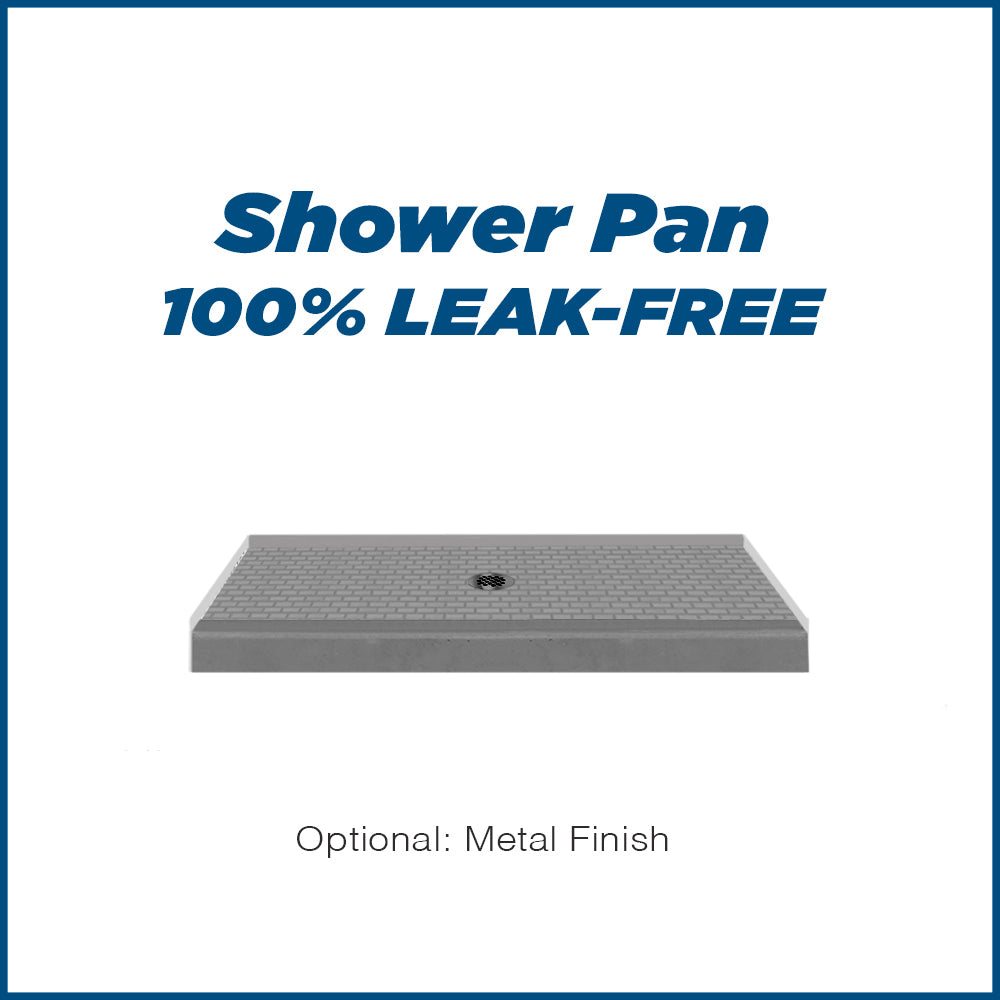 Freedom 60 Alcove Wet Cement Sistine Stone & Classic Stone Shower Wall Panel Kit - DIY Shower Remodel for Bathroom Renovation | Waterproof & Easy Installation for Modern Home Upgrades