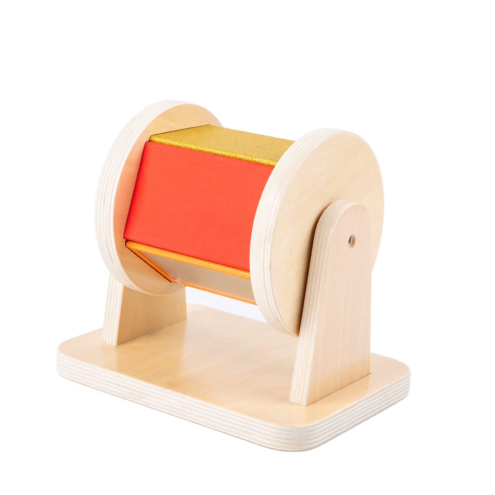 **Adena Montessori Spinning Drum Baby Toys - Wooden Rainbow Spinner for Babies 6-12 Months, Sensory Toddler Toy with Multiple Textures - Perfect Christmas Gift for Boys & Girls - Great for Early Learning & Playtime Fun**