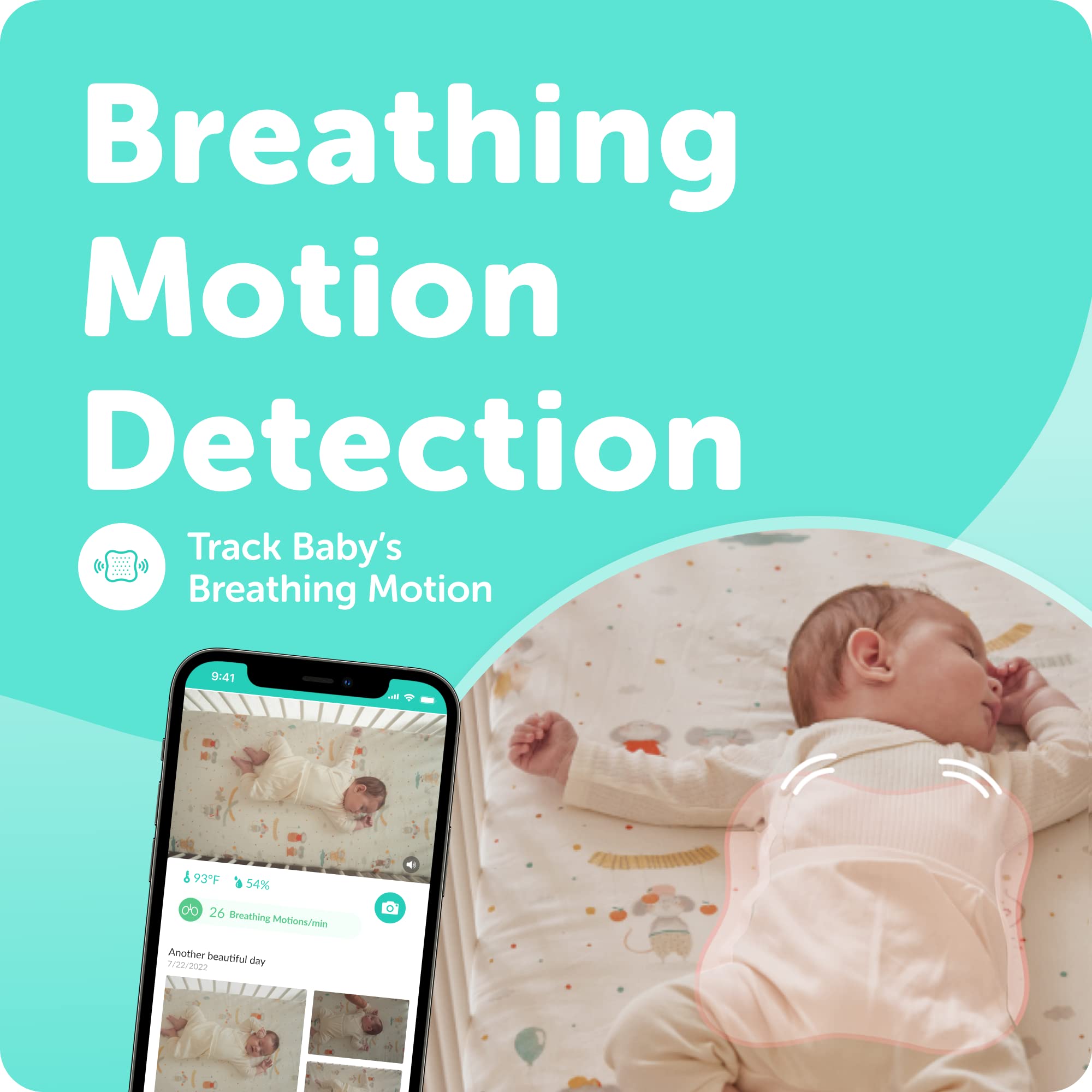 **CuboAi Sleep Sensor Pad - AI-Powered Baby Movement Tracker with Real-Time Alerts | Non-Contact Baby Monitor Accessory | Works with CuboAi Plus | Perfect for Safe Sleep Monitoring & SIDS Prevention**
