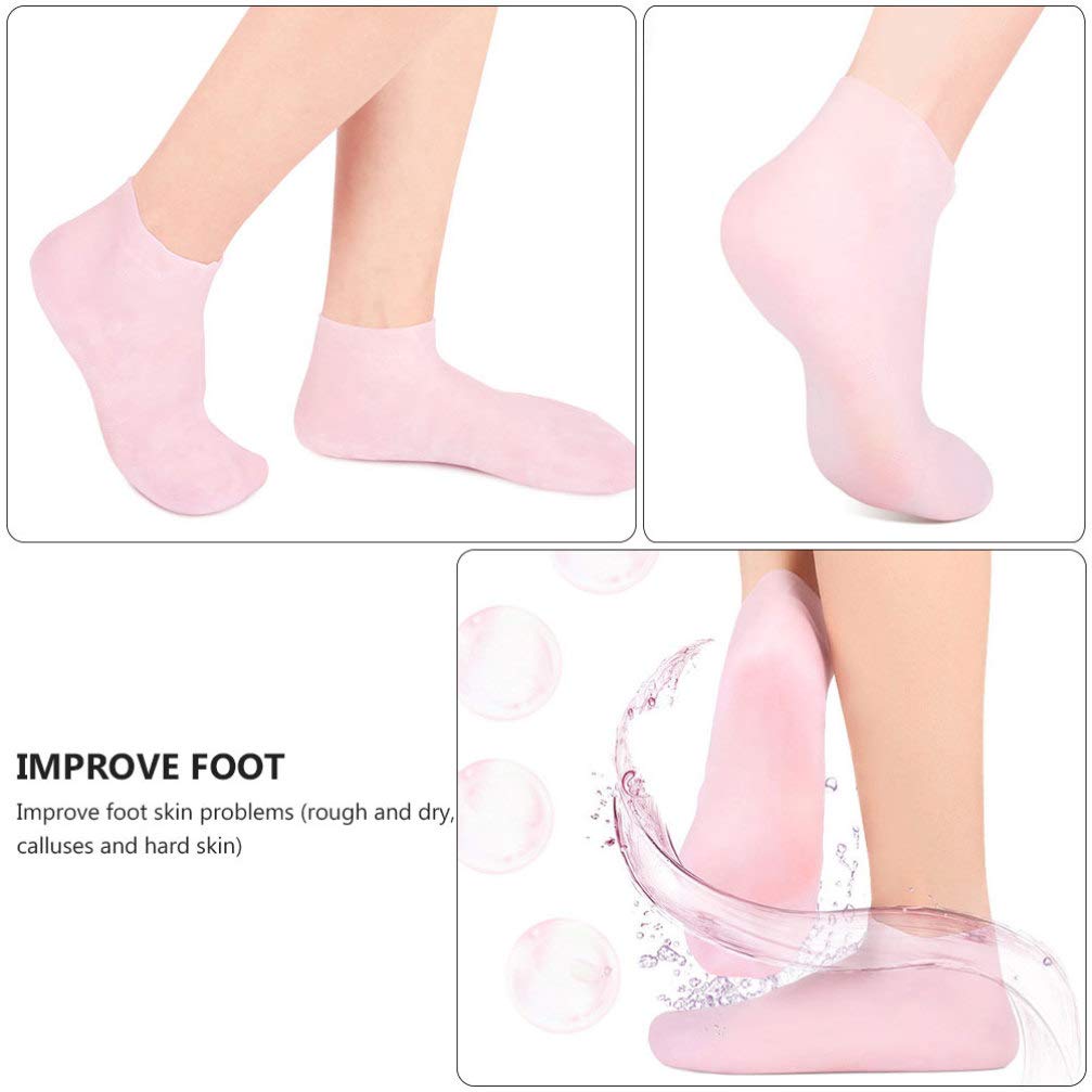 Hydrating Moisturizing Foot Socks & Hand Gloves Set - Exfoliating Cracked Heel Care with Sock Remover - Perfect for Overnight Foot Treatment, Spa Day & Dry Skin Relief