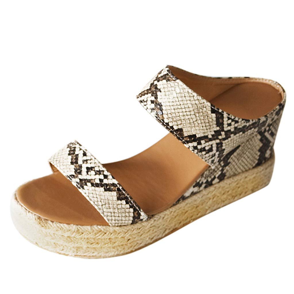 Women's Breathable Nude Wedge Sandals - Slip-On Straw Beach Shoes for Casual Wear | Perfect for Summer Outings, Vacations & Beach Parties
