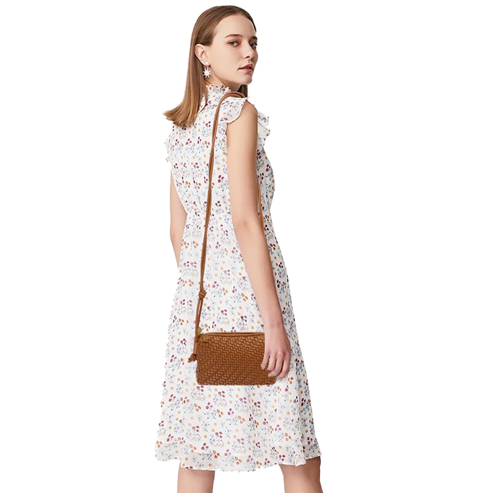 Trendy Vegan Leather Crossbody Bag for Women - Woven Small Shoulder Purse with Adjustable Strap | Perfect for Daily Use, Travel, Shopping & Casual Outings