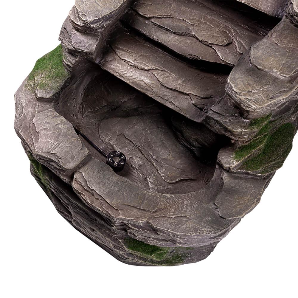 Outdoor Waterfall Water Feature with LED Lights - Relaxing Garden Fountain for Patio, Yard, and Backyard Decor