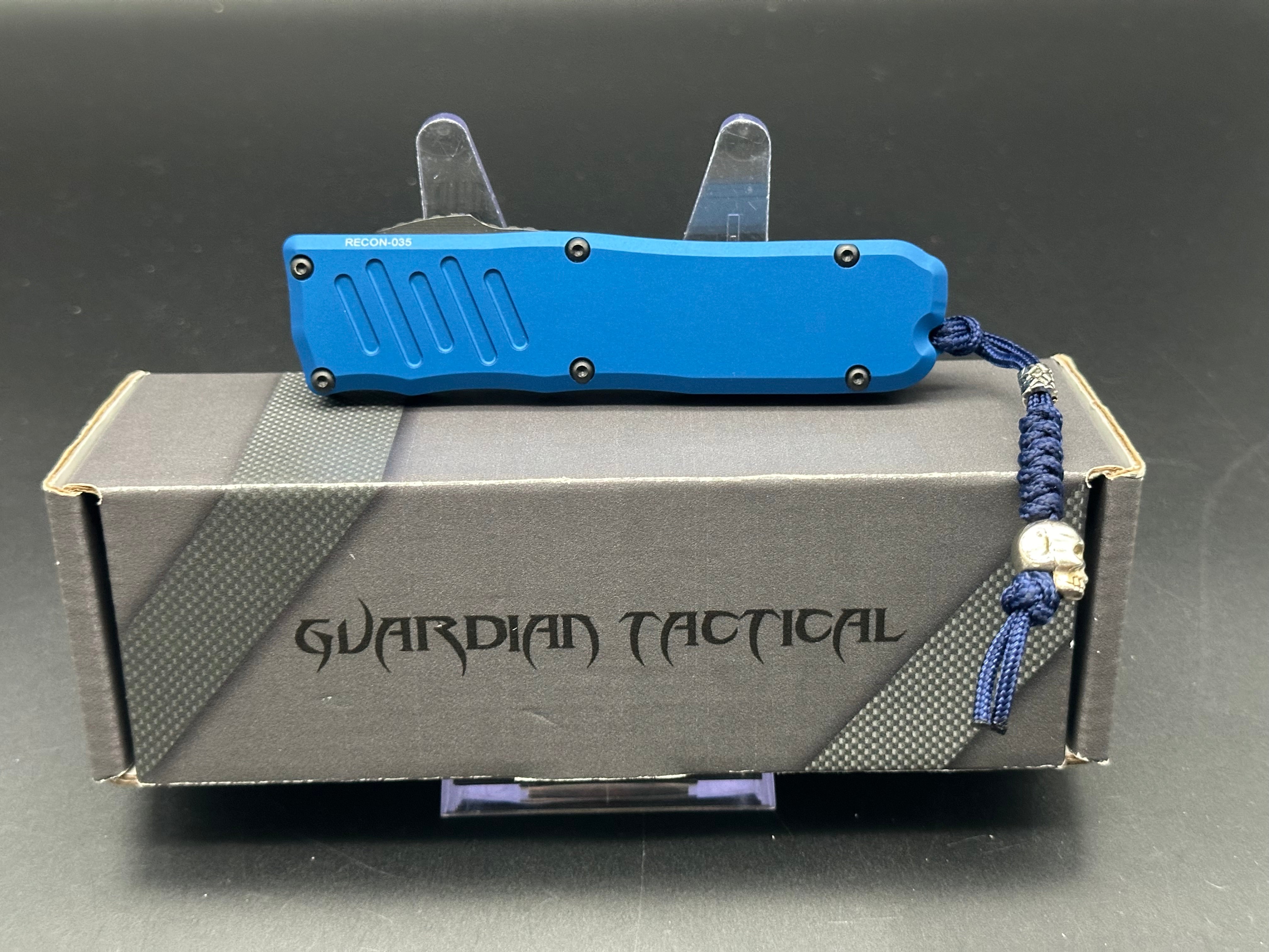 Guardian Tactical RECON-035 Double Action OTF Automatic Knife - Blue Two-Tone Blade (3.3