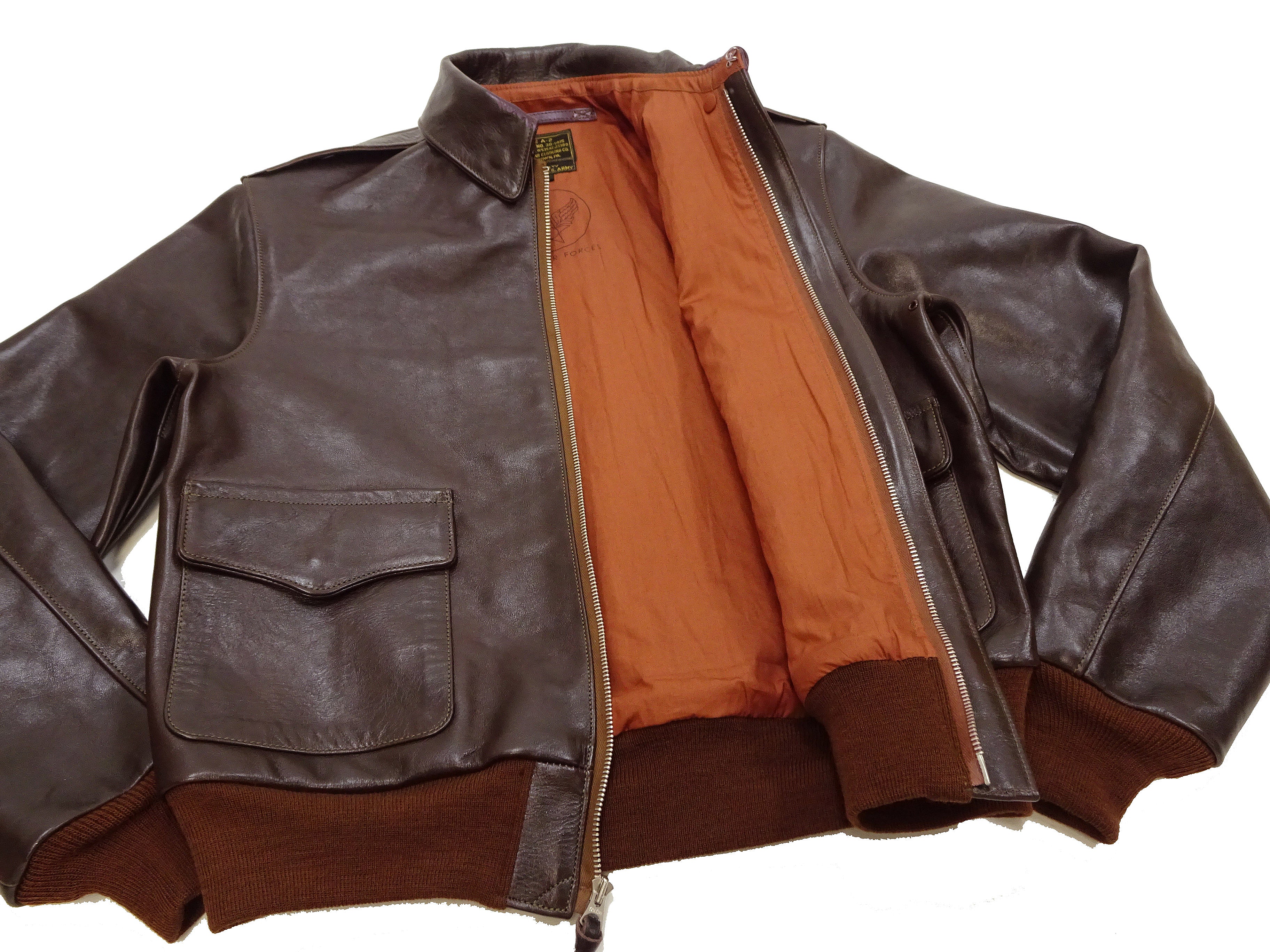 TOYS McCOY Men's A-2 Flight Jacket TMJ2325 - Genuine Leather Bomber Jacket in Seal Brown - Perfect for Aviation Enthusiasts & Vintage Style Lovers