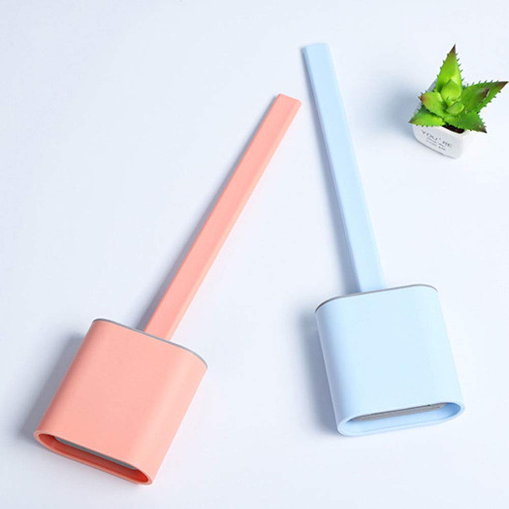 Premium Silicone Flex Toilet Brush Set with Holder - No-Slip Long Handle, Standing & Wall Mount Options - Durable Bathroom Cleaning Tool for Home & Commercial Use (Blue) - Perfect for Daily Cleaning, Deep Scrubbing & Hygienic Bathroom Maintenance