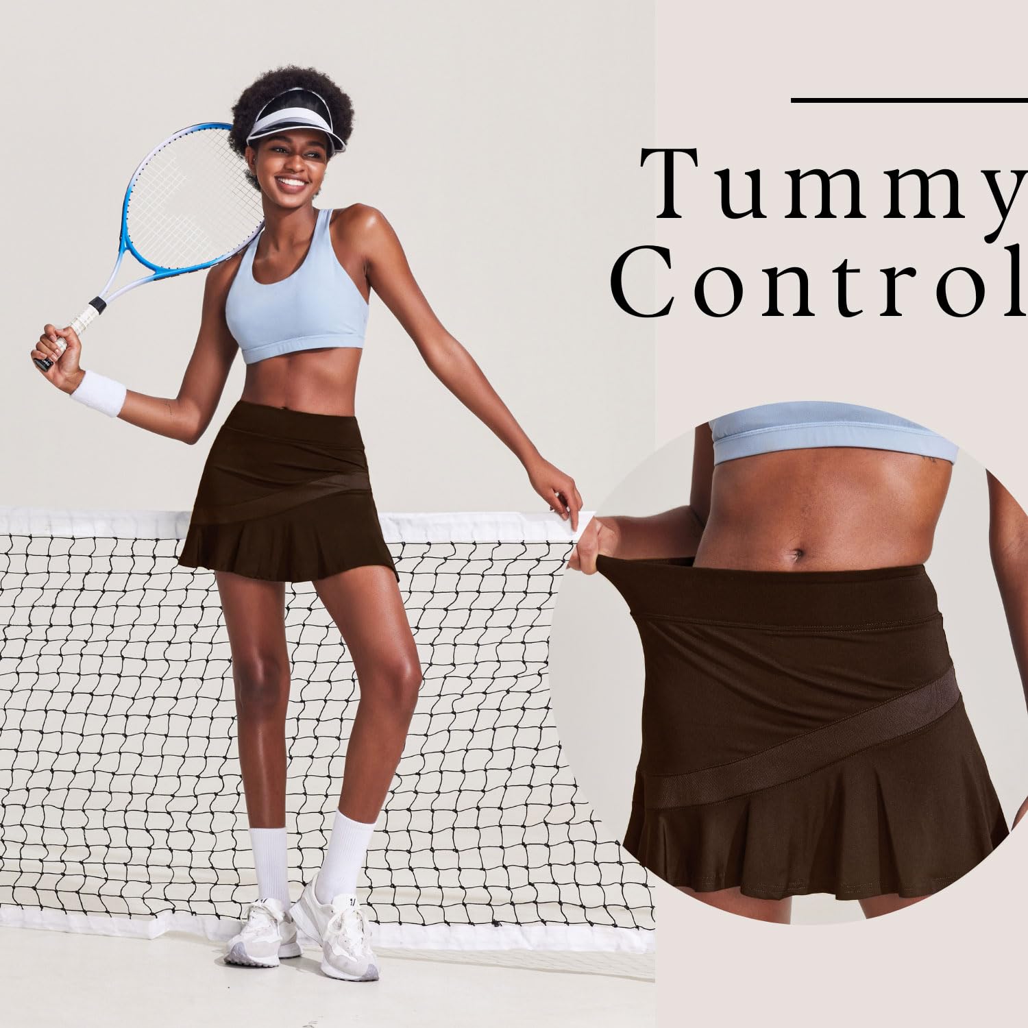 Ekouaer Women's Pleated Tennis Skirt with Built-in Shorts & Pockets - Lightweight Athletic Skort for Golf, Running & Workout - Perfect for Sports, Gym & Casual Wear