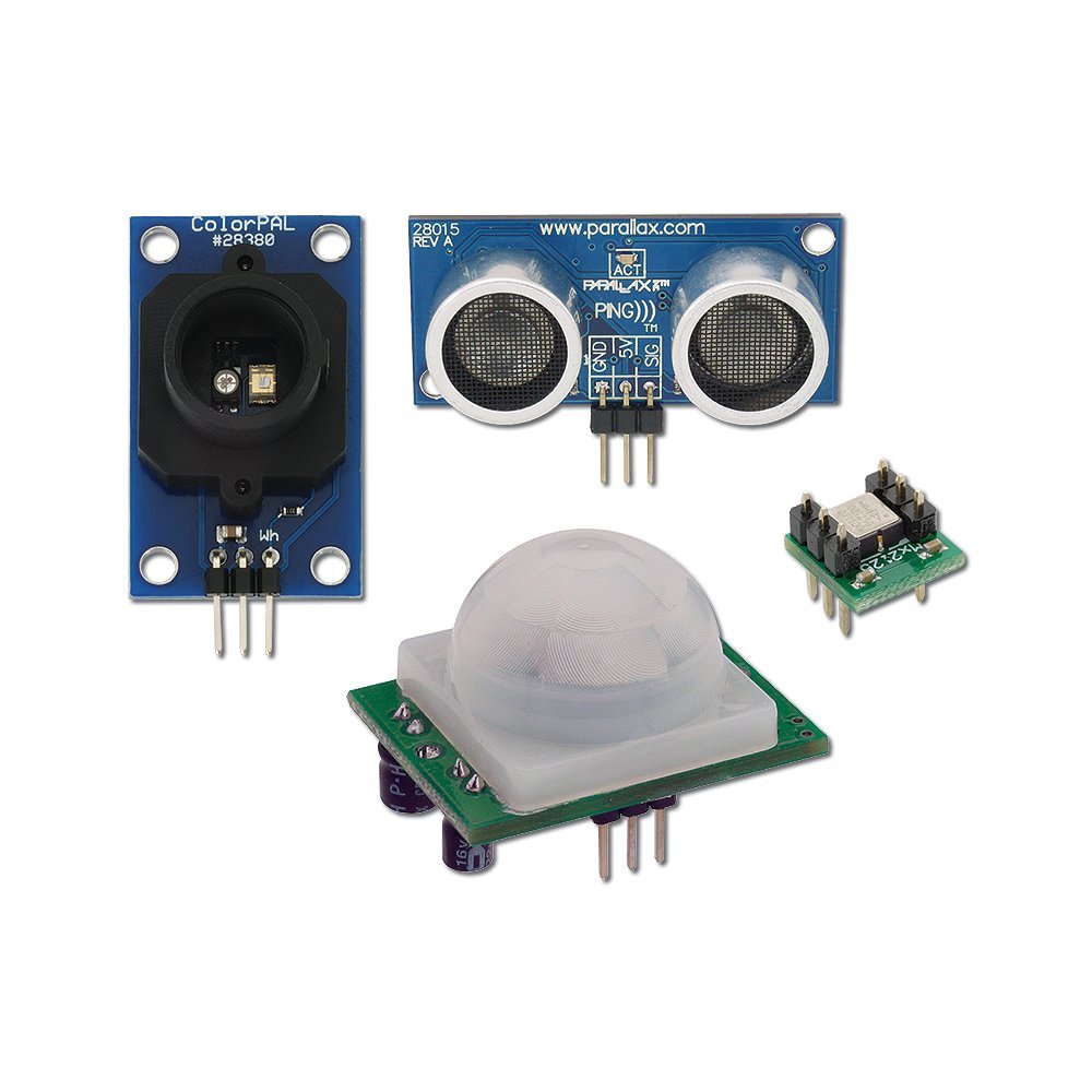 Parallax 29140 Introduction to Sensors Kit - Learn Electronics & Robotics for Beginners - Perfect for STEM Education, DIY Projects & Classroom Labs